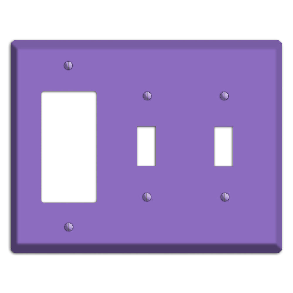 Baxter Violet Bloom Rocker / 2 Toggle Wallplate