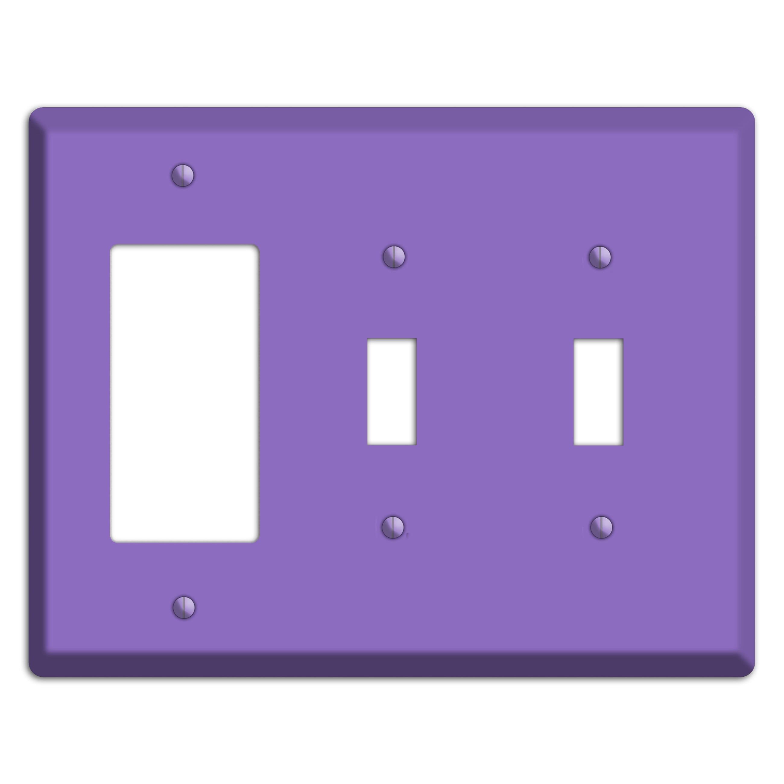 Baxter Violet Bloom Rocker / 2 Toggle Wallplate