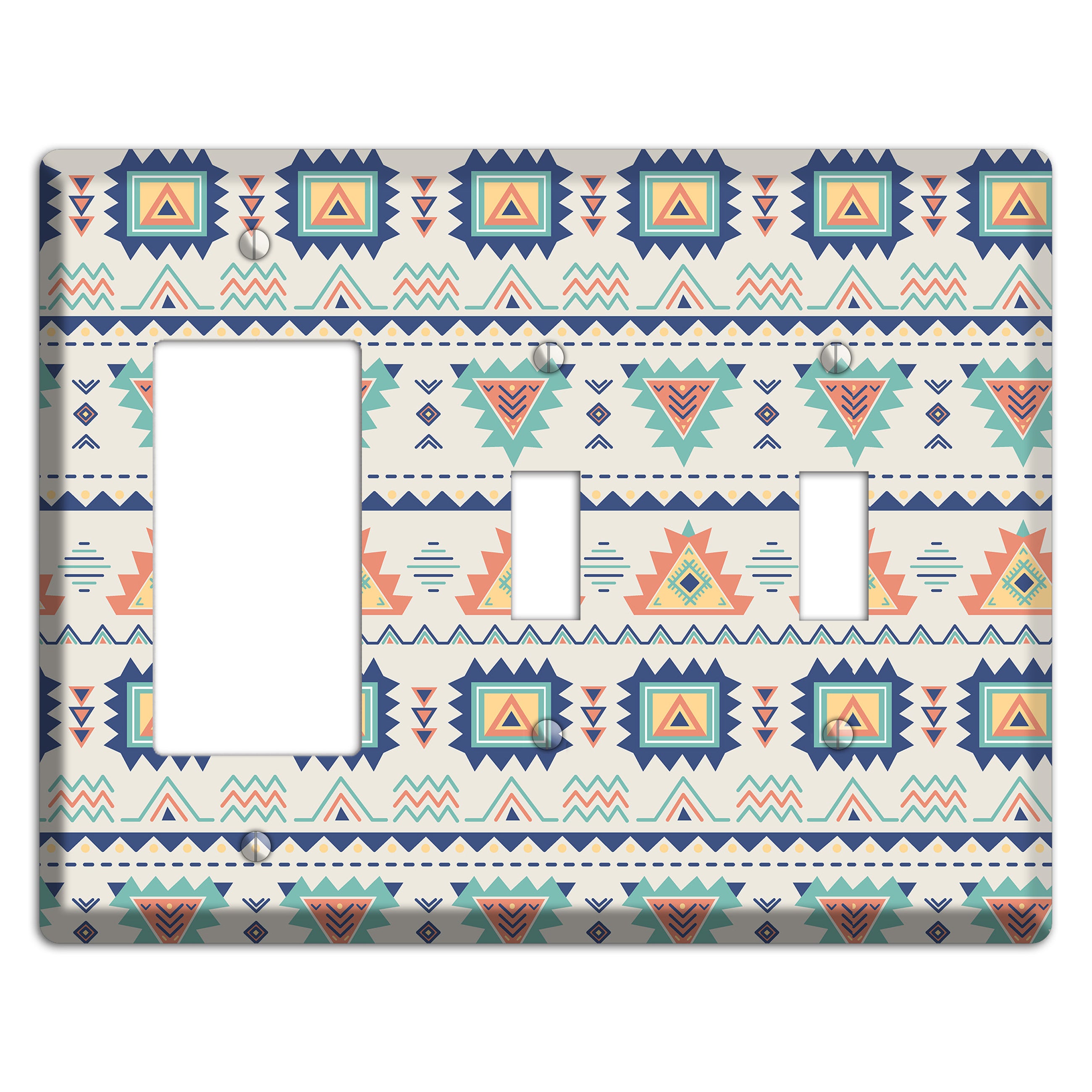 Desert Geometry Rocker / 2 Toggle Wallplate