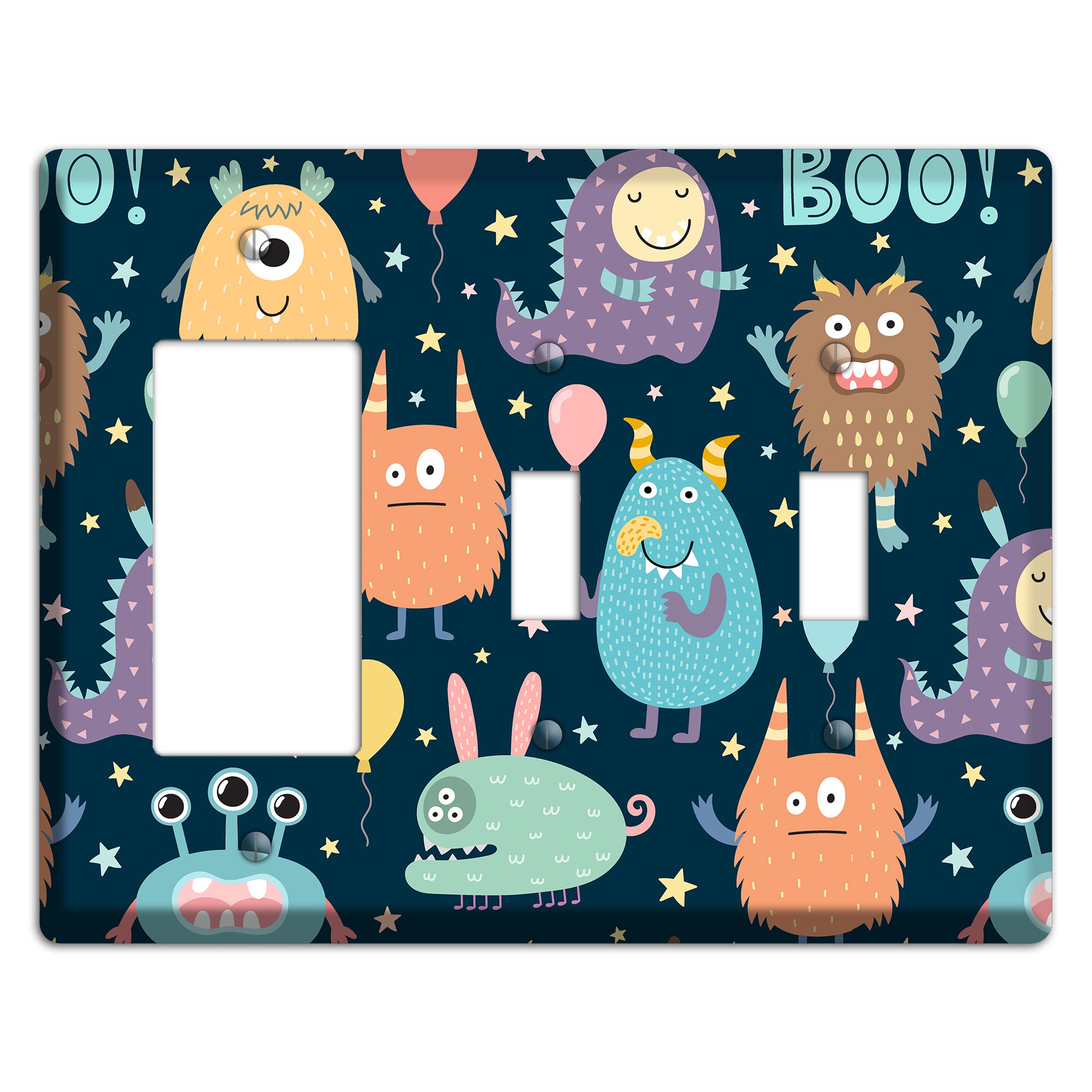 Monster Parade (Navy) Rocker / 2 Toggle Wallplate