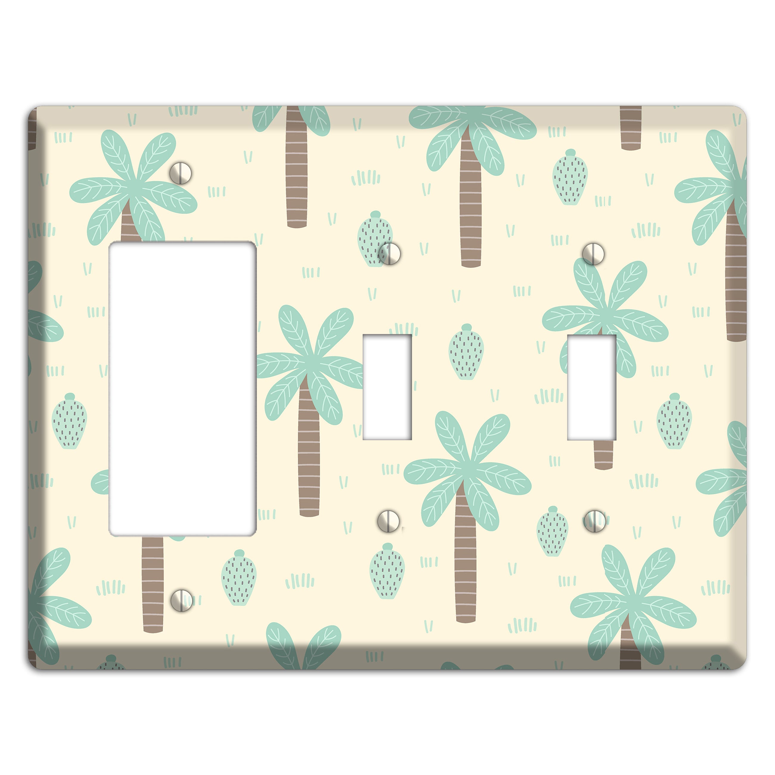 Dino Palmscape Rocker / 2 Toggle Wallplate