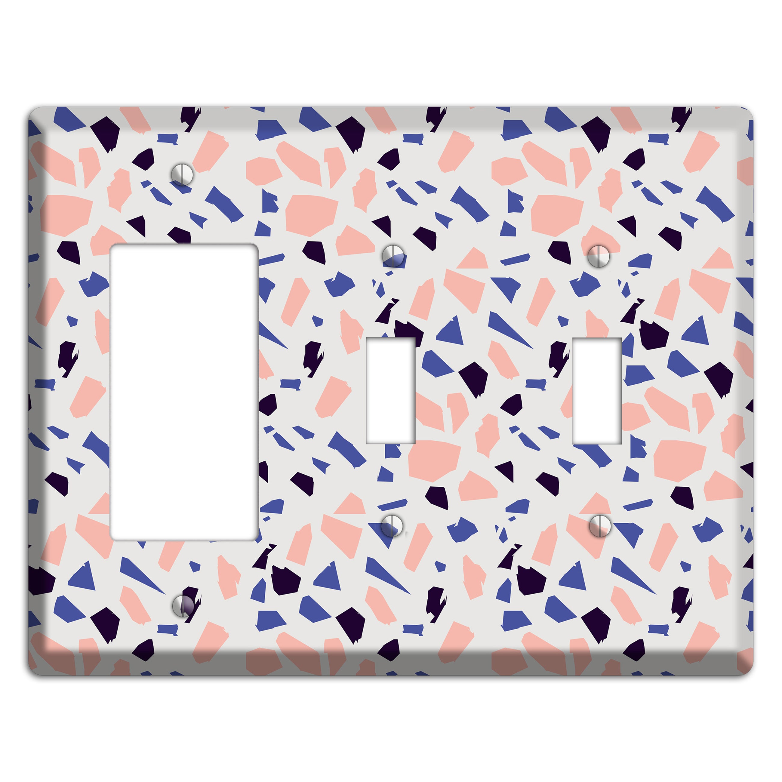 Coral Indigo Burst Rocker / 2 Toggle Wallplate