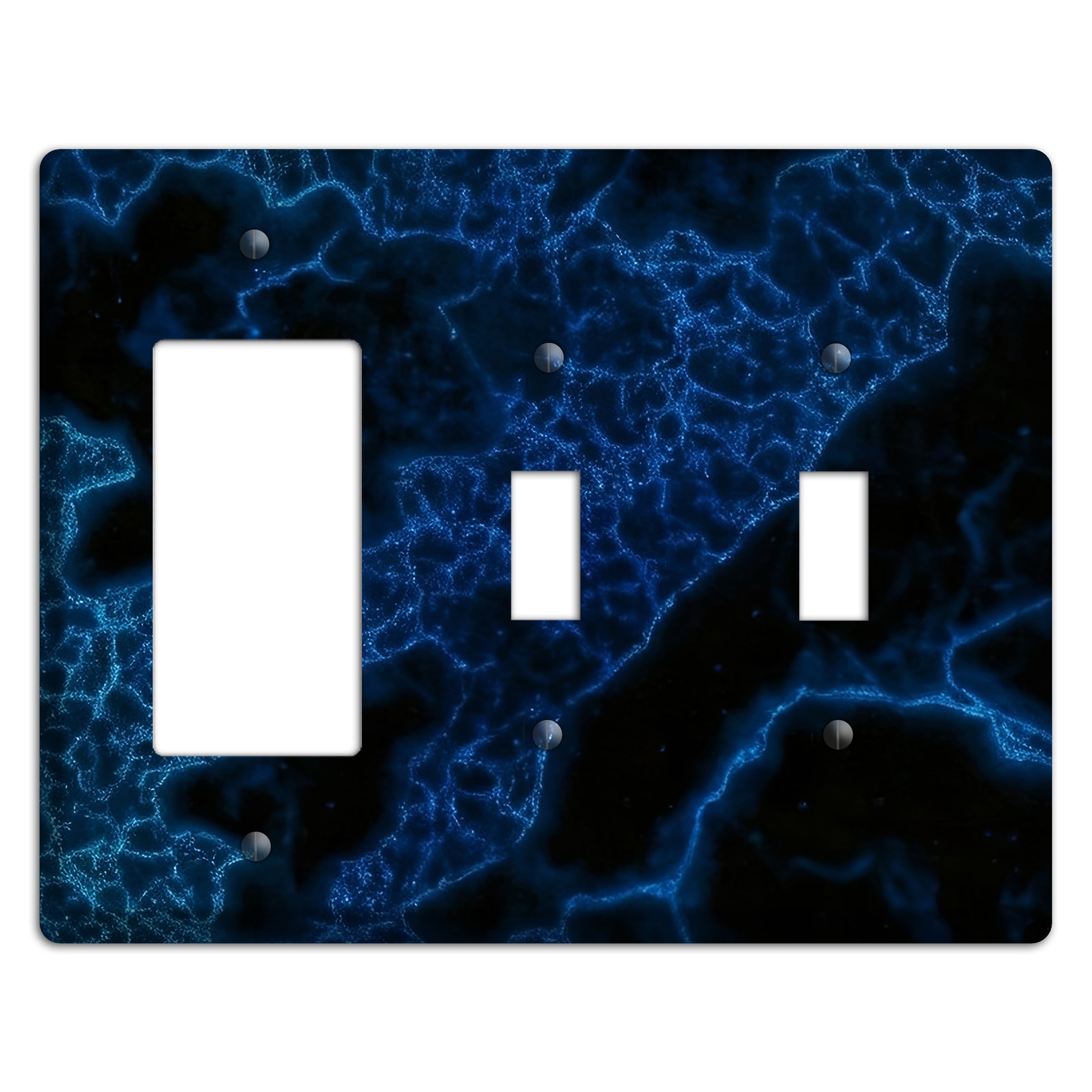 Midnight Marble Rocker / 2 Toggle Wallplate