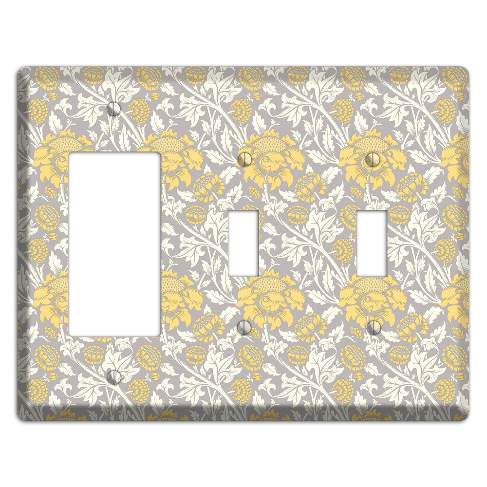Golden Peony Lace Rocker / 2 Toggle Wallplate