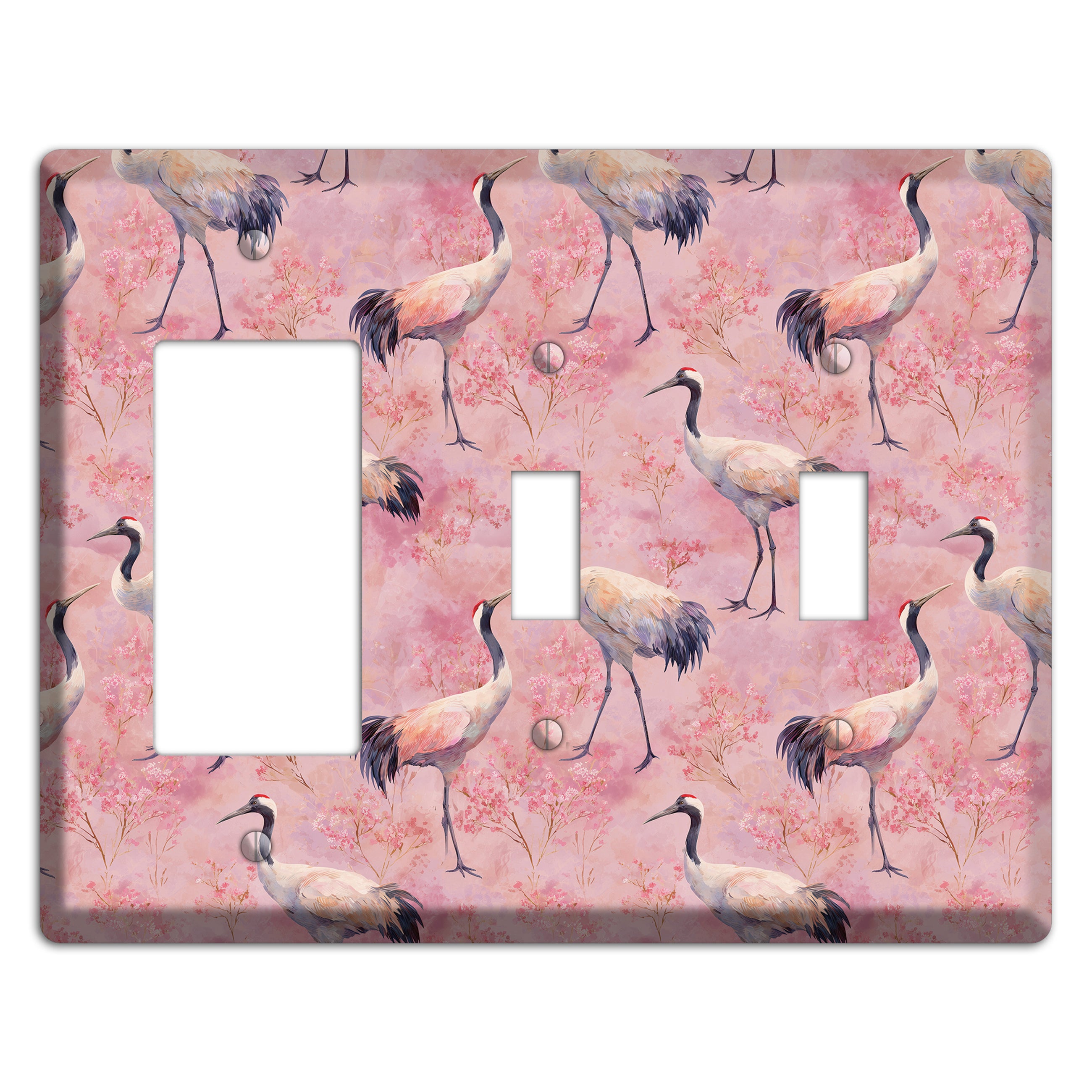 Blush Crane Reverie Rocker / 2 Toggle Wallplate