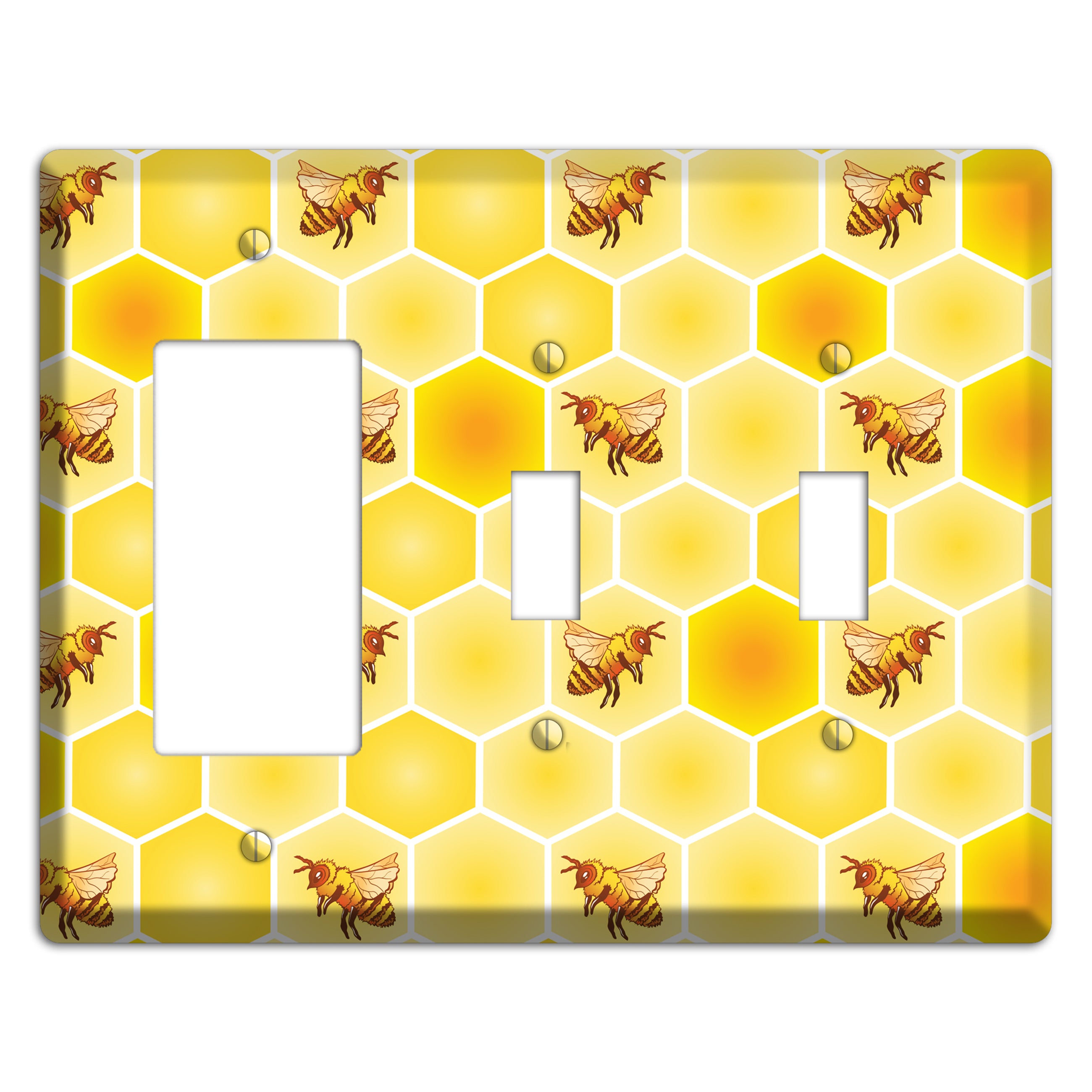 Honeycomb Colony Rocker / 2 Toggle Wallplate