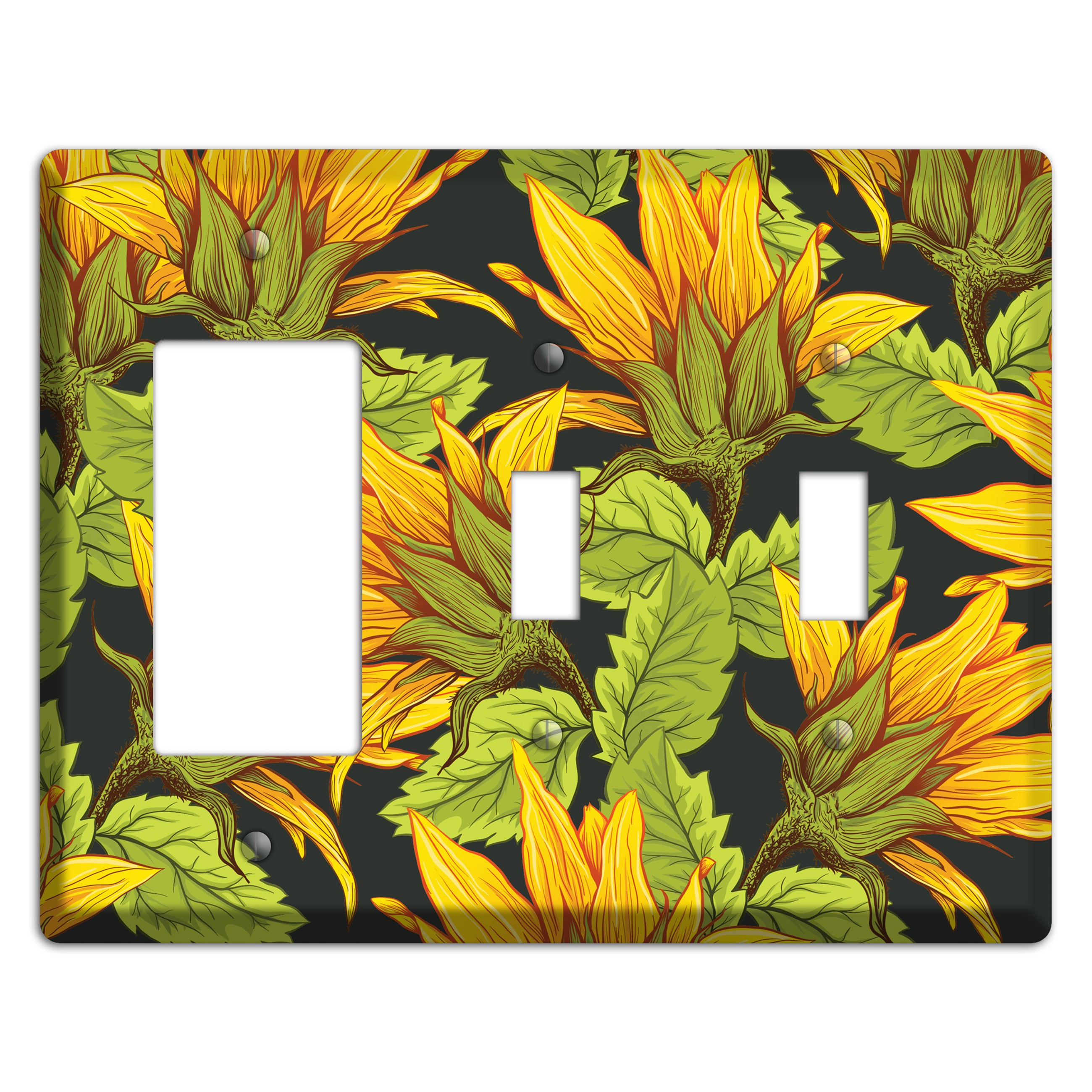 Gilded Bloom Tangle Rocker / 2 Toggle Wallplate