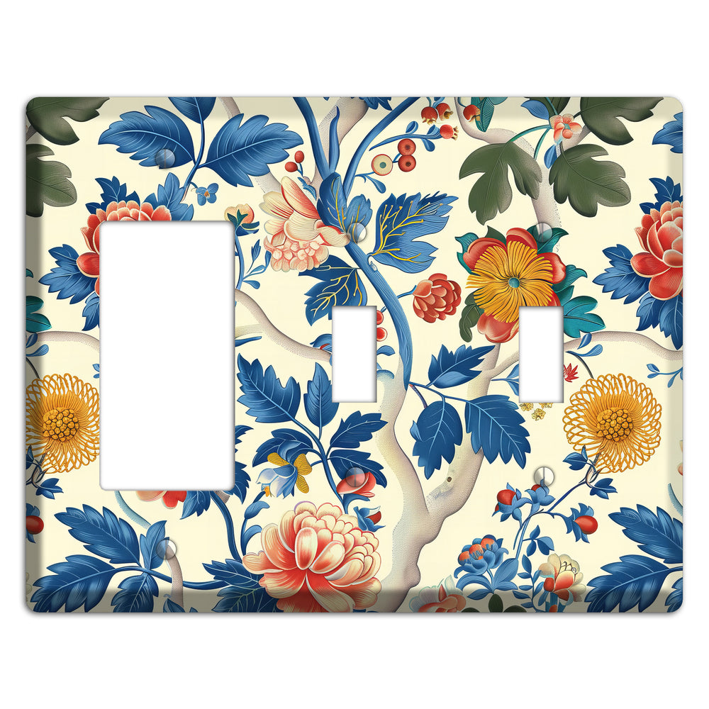 Porcelain Garden Riot Rocker / 2 Toggle Wallplate