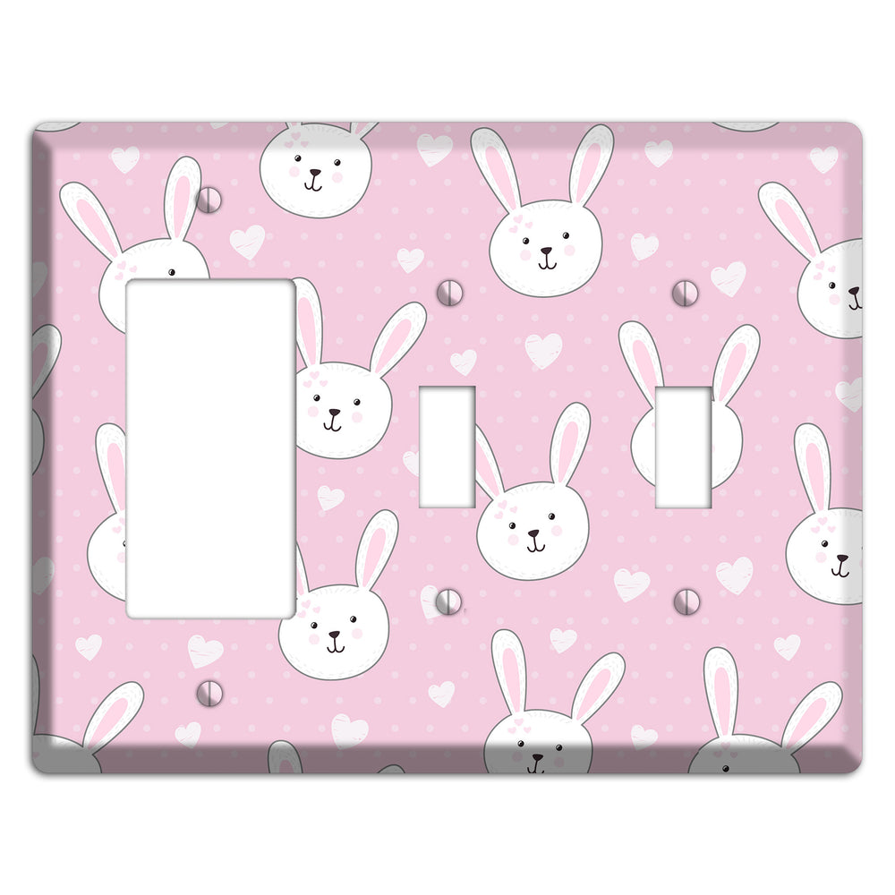 Bunny Love Rocker / 2 Toggle Wallplate