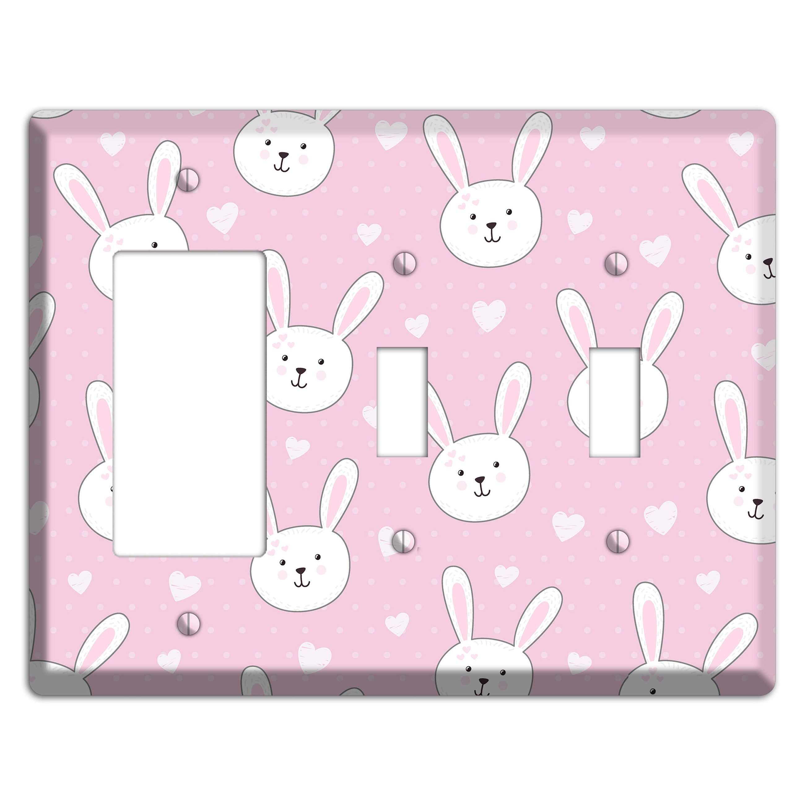 Bunny Love Rocker / 2 Toggle Wallplate