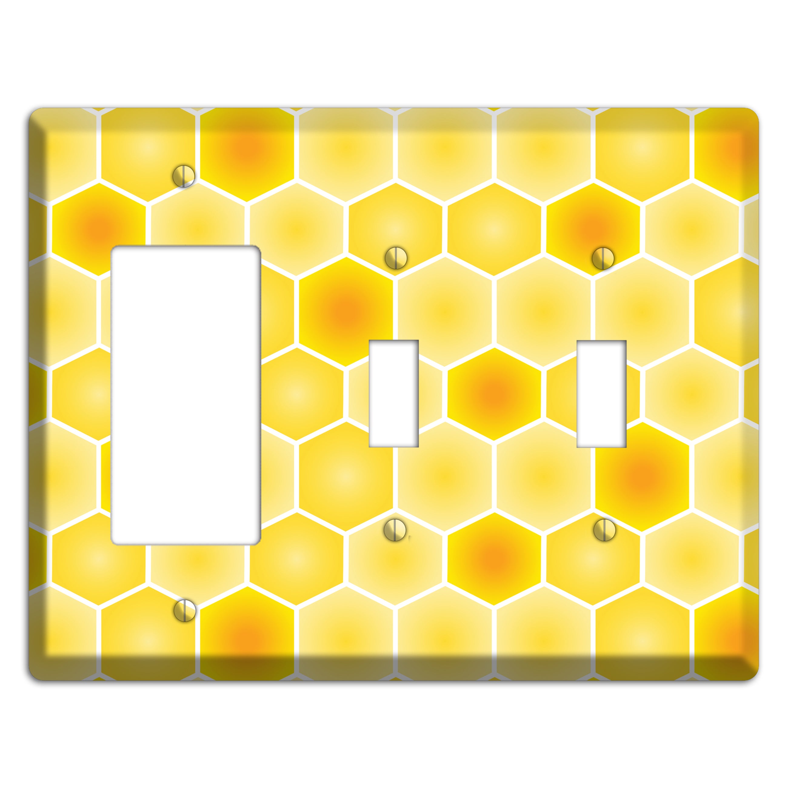 Liquid Gold Lattice Rocker / 2 Toggle Wallplate