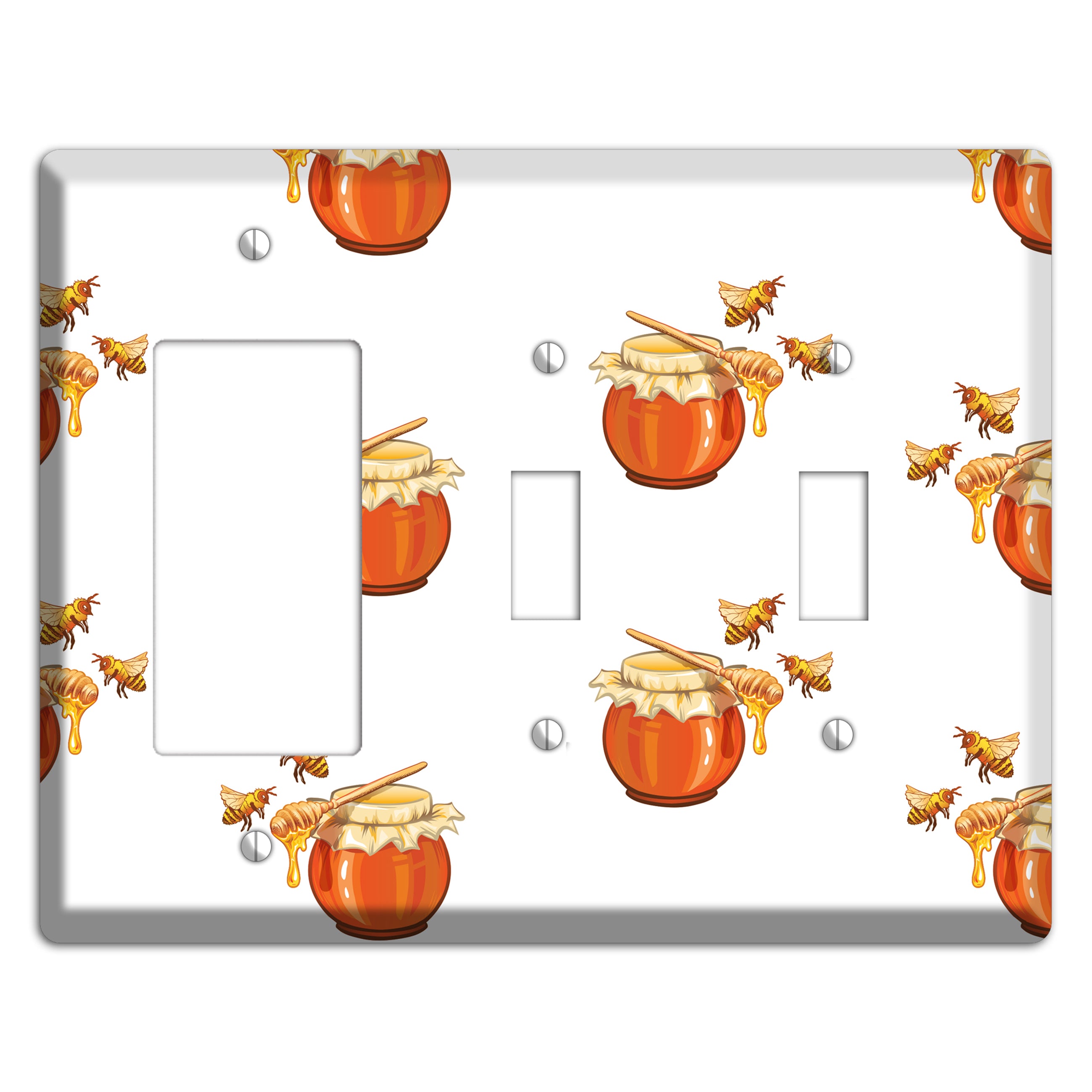 Honey & Hive Rocker / 2 Toggle Wallplate