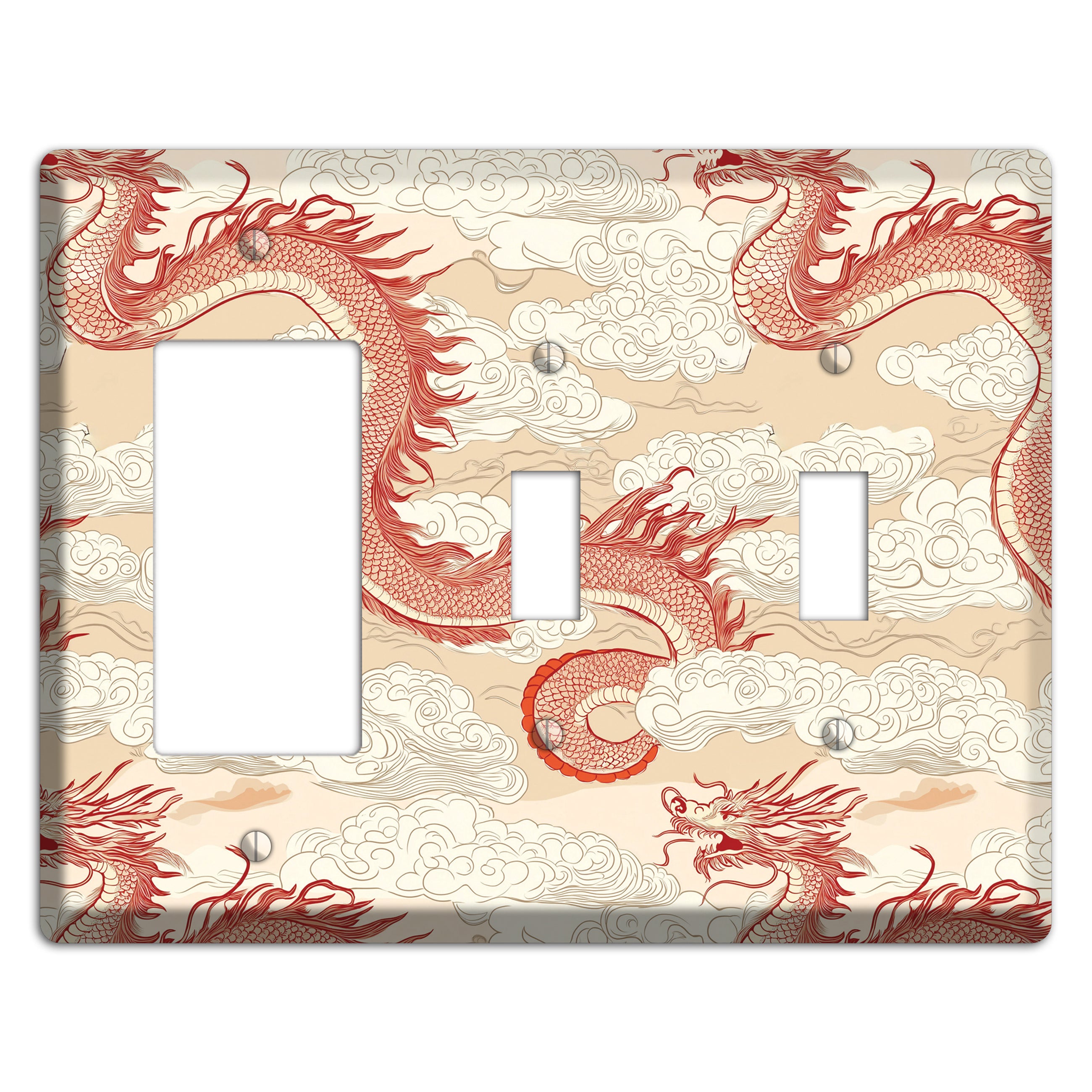 Celestial Dragon Dance Rocker / 2 Toggle Wallplate