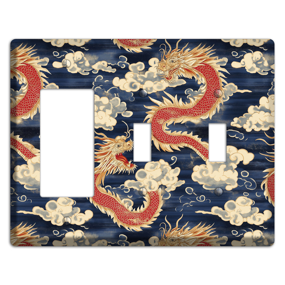 Sovereign Sky Dragons Rocker / 2 Toggle Wallplate