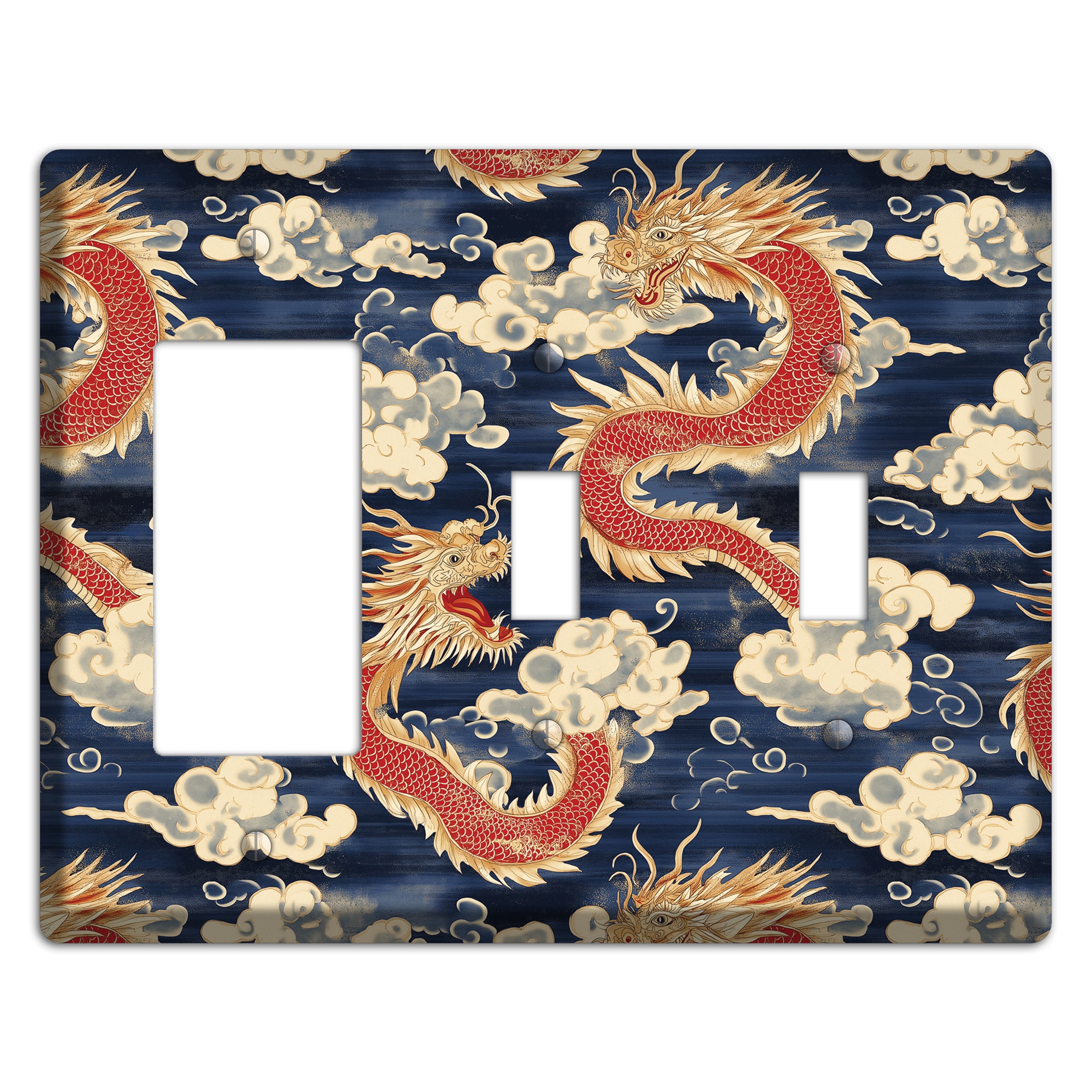 Sovereign Sky Dragons Rocker / 2 Toggle Wallplate