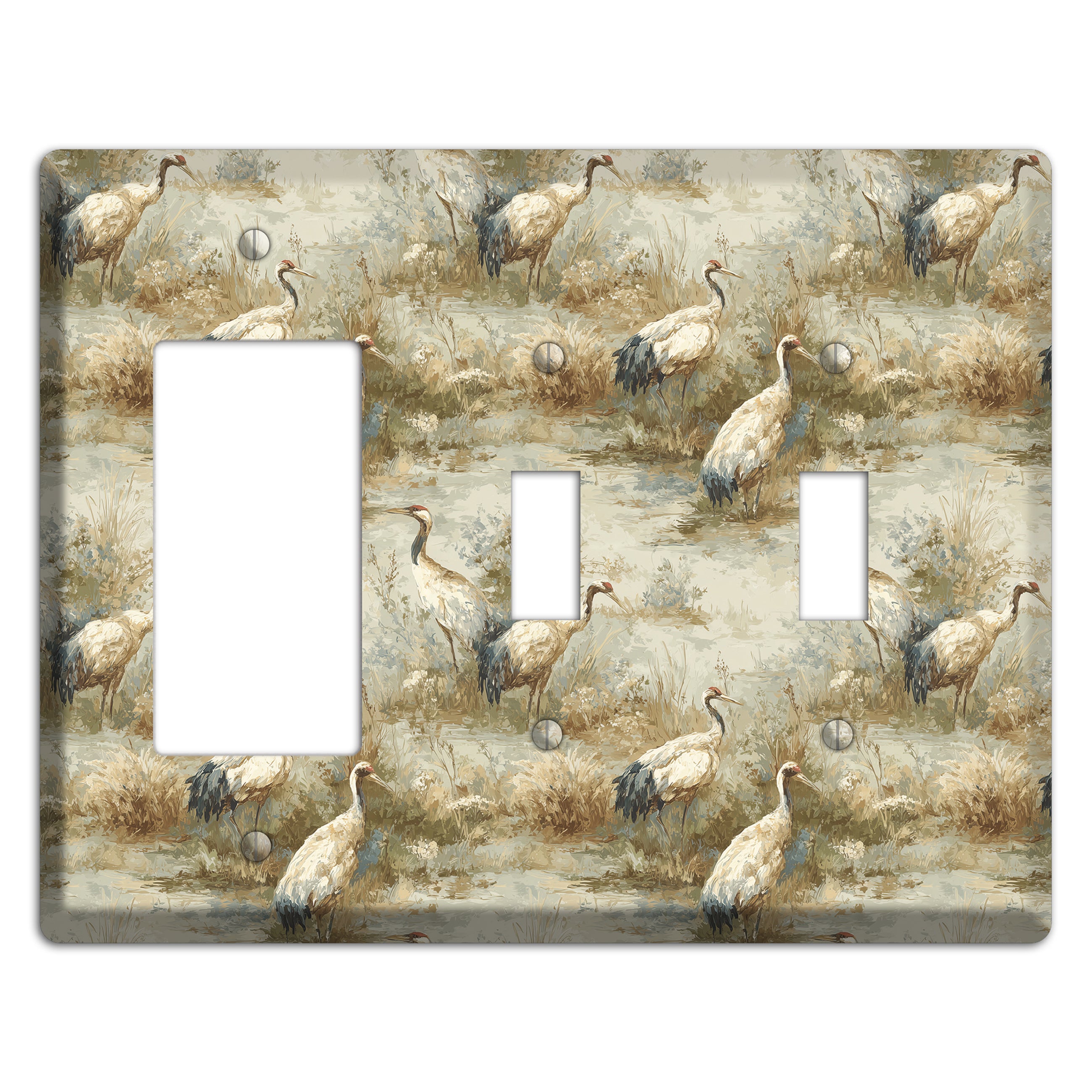 Marshland Crane Reverie Rocker / 2 Toggle Wallplate