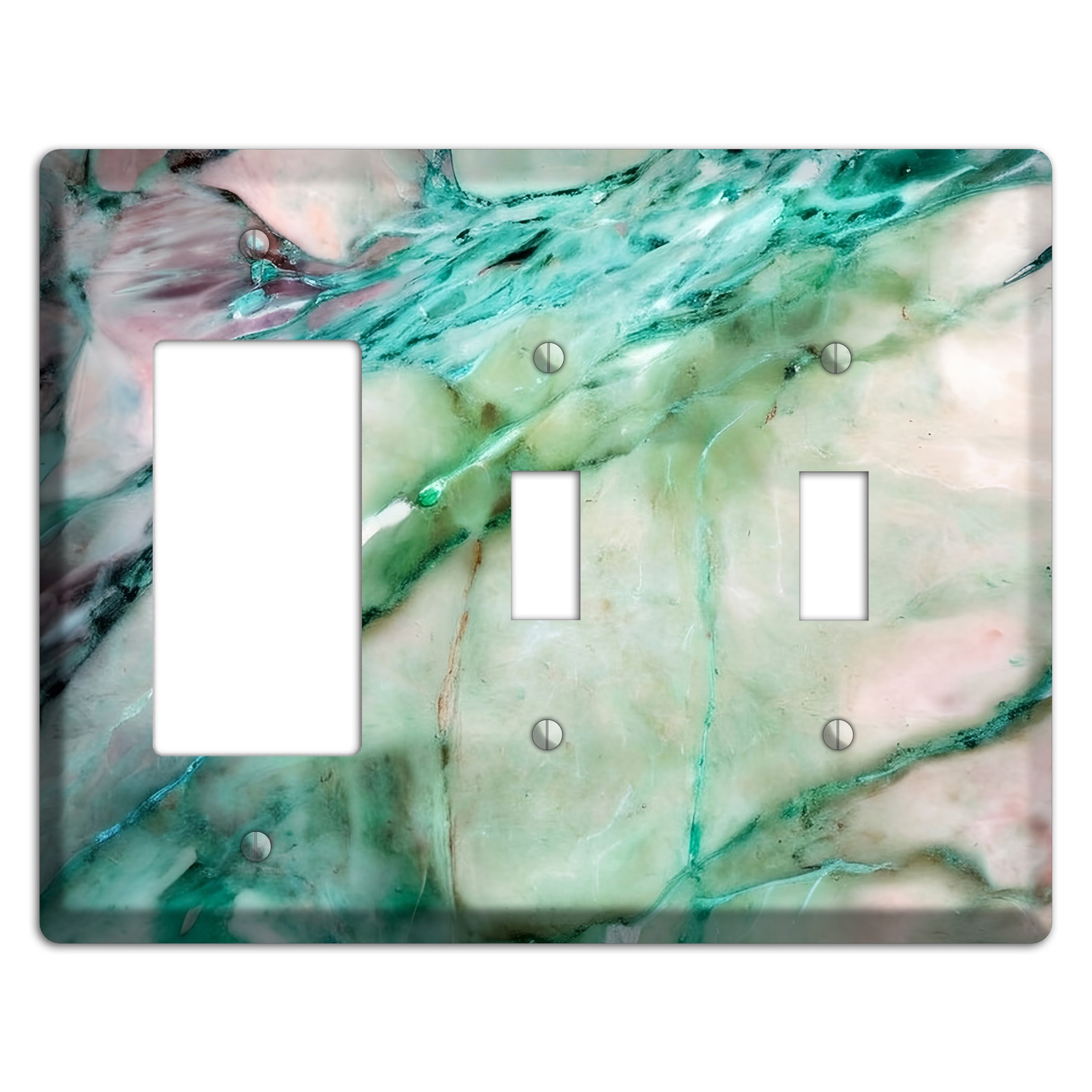 Monte Carlo Marble Rocker / 2 Toggle Wallplate