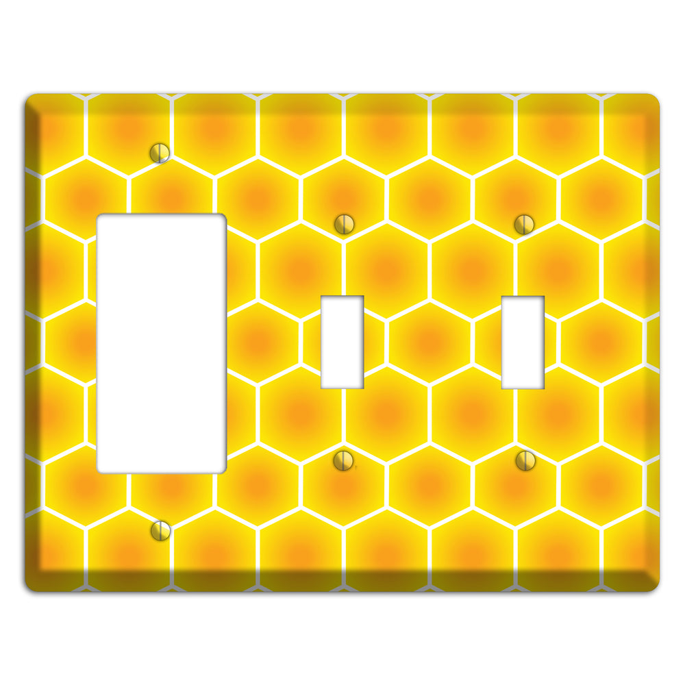 Liquid Gold Grid Rocker / 2 Toggle Wallplate