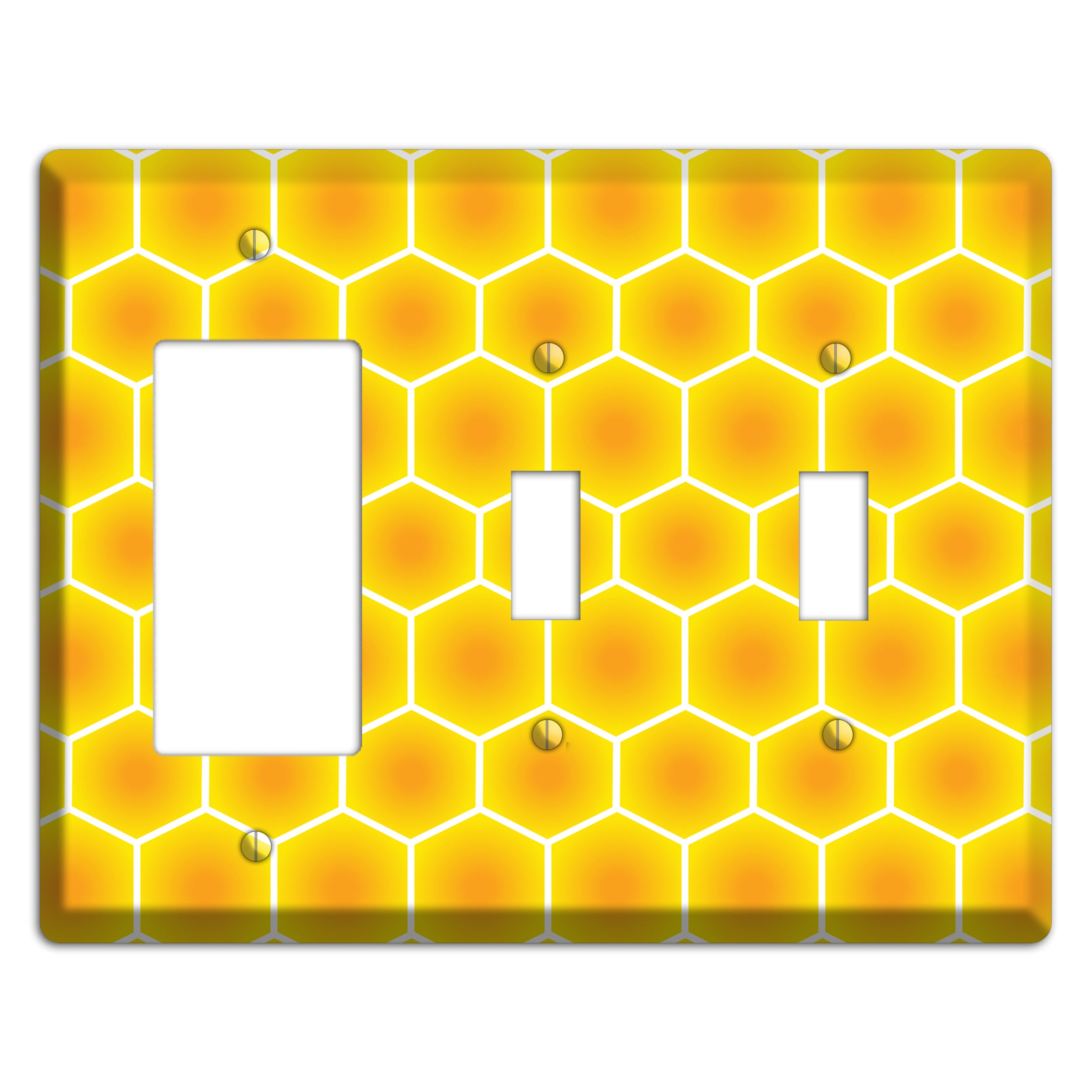 Liquid Gold Grid Rocker / 2 Toggle Wallplate