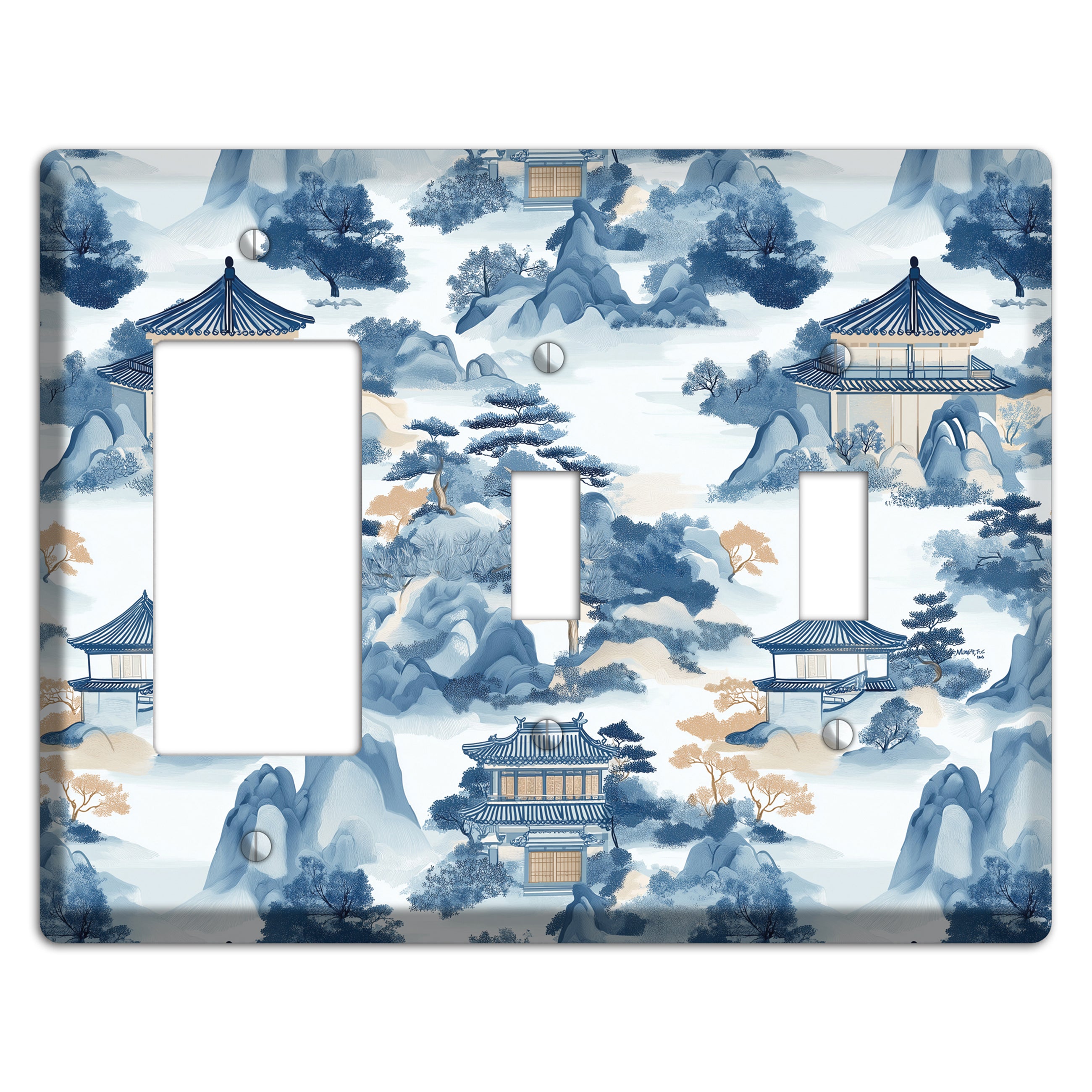 Jade Mountain Retreat Rocker / 2 Toggle Wallplate