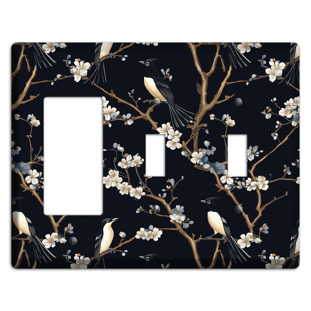 Plum Blossom Vigil Rocker / 2 Toggle Wallplate