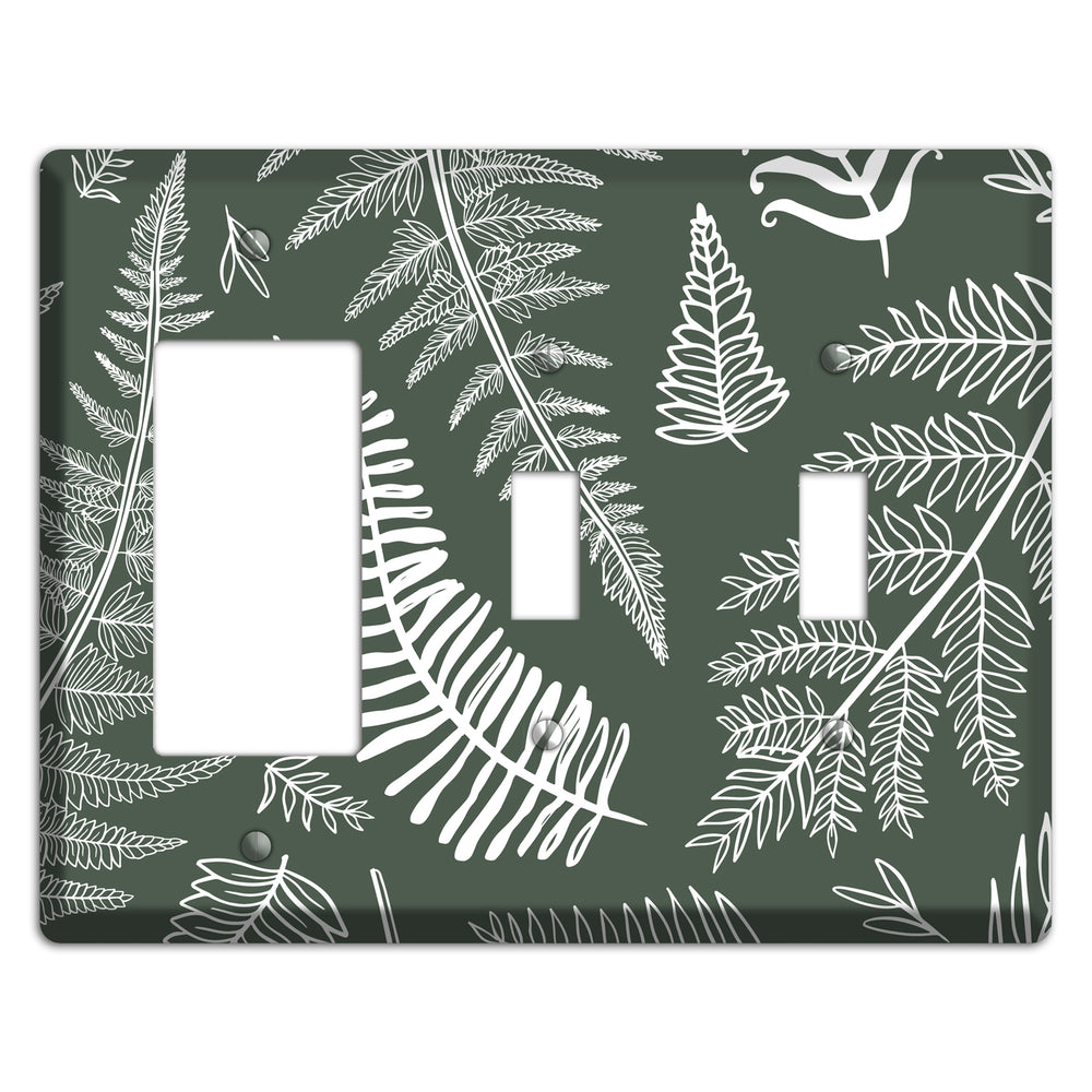 Forest Floor Etching Rocker / 2 Toggle Wallplate