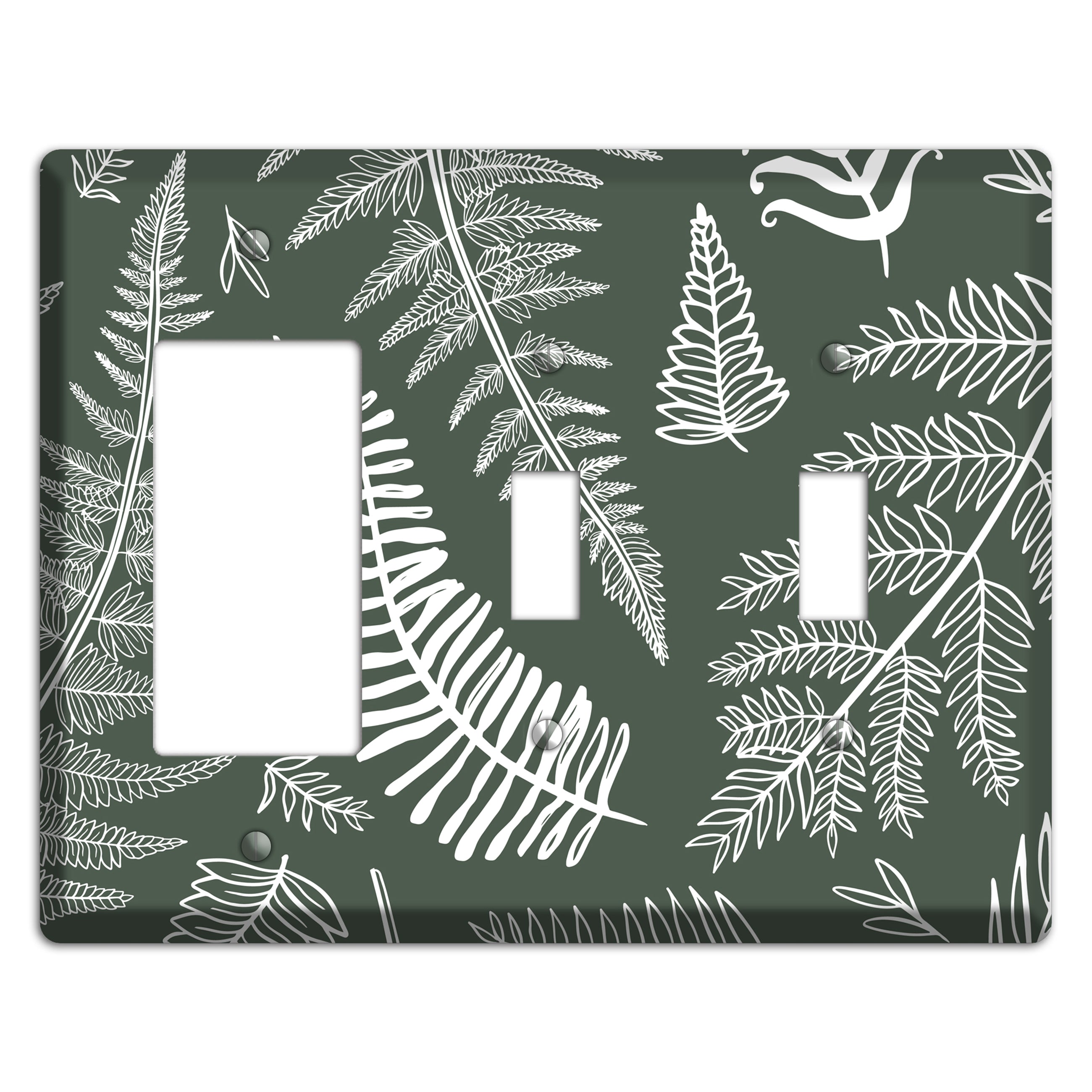 Forest Floor Etching Rocker / 2 Toggle Wallplate