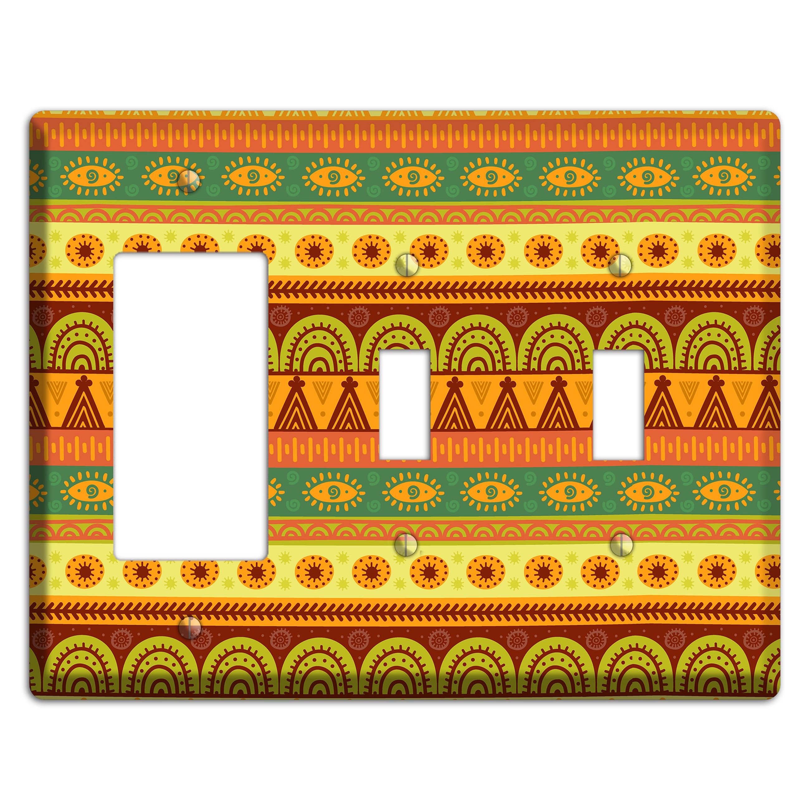 Ethnic Harmony Rocker / 2 Toggle Wallplate