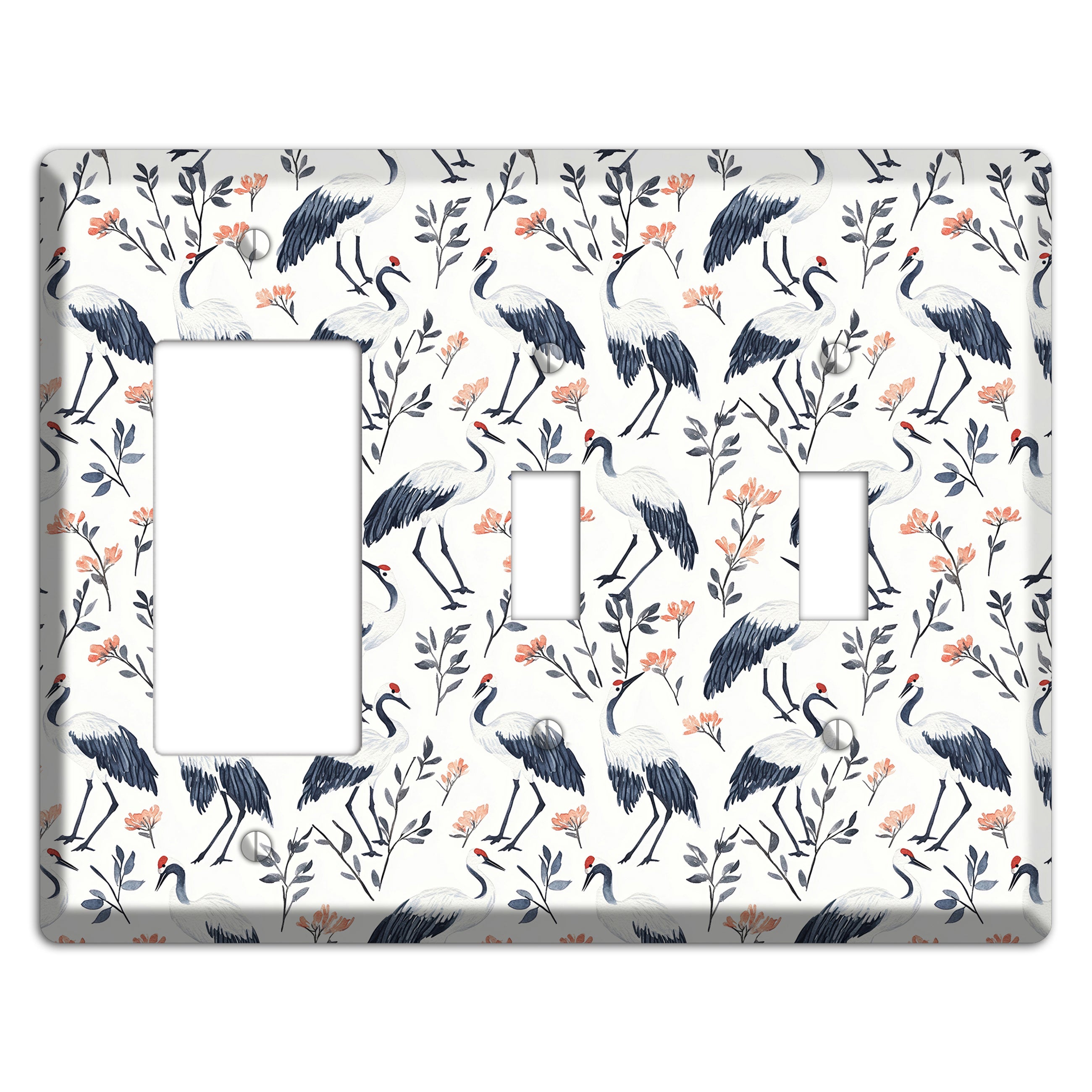 Slate & Coral Marsh Rocker / 2 Toggle Wallplate