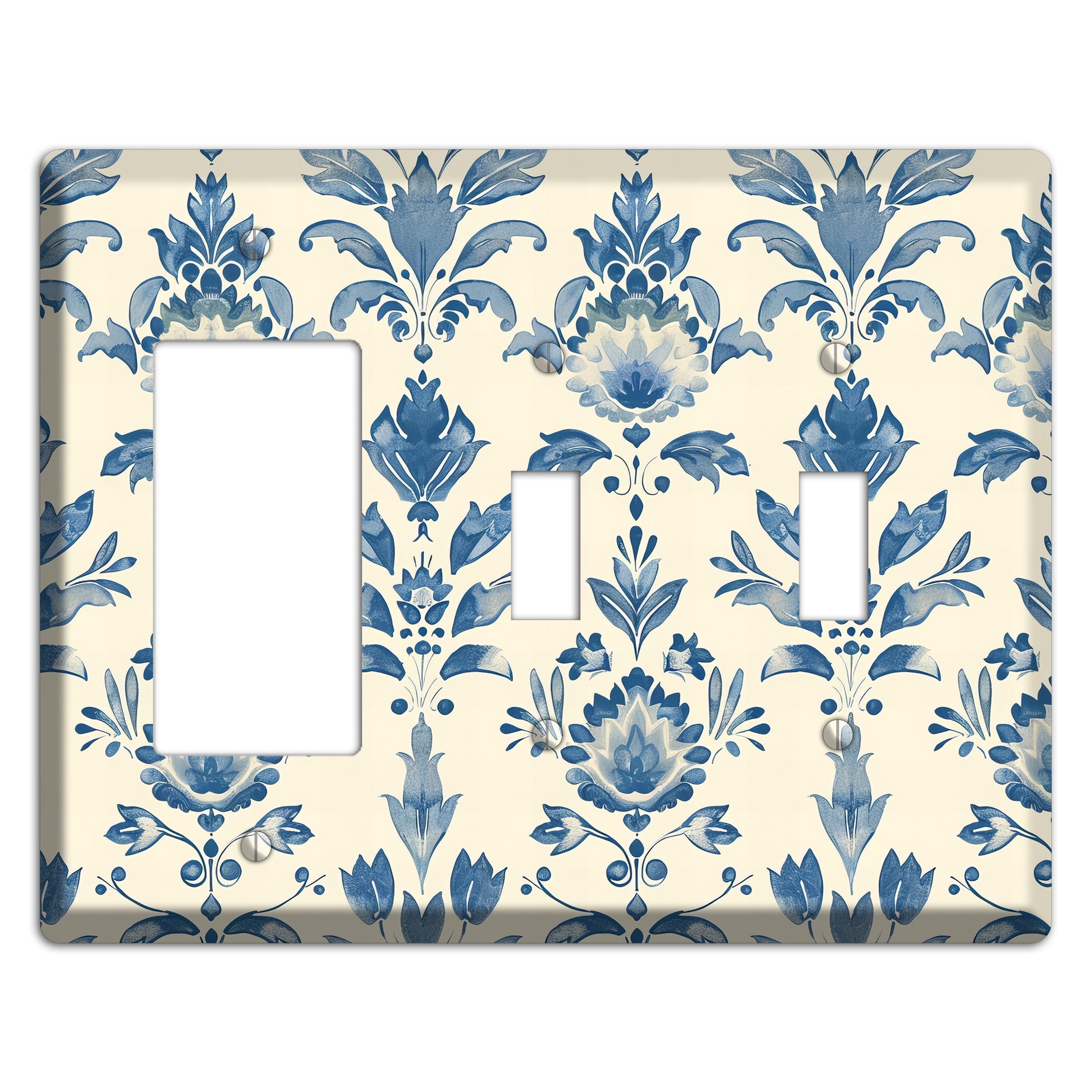 Bloom & Indigo Rocker / 2 Toggle Wallplate