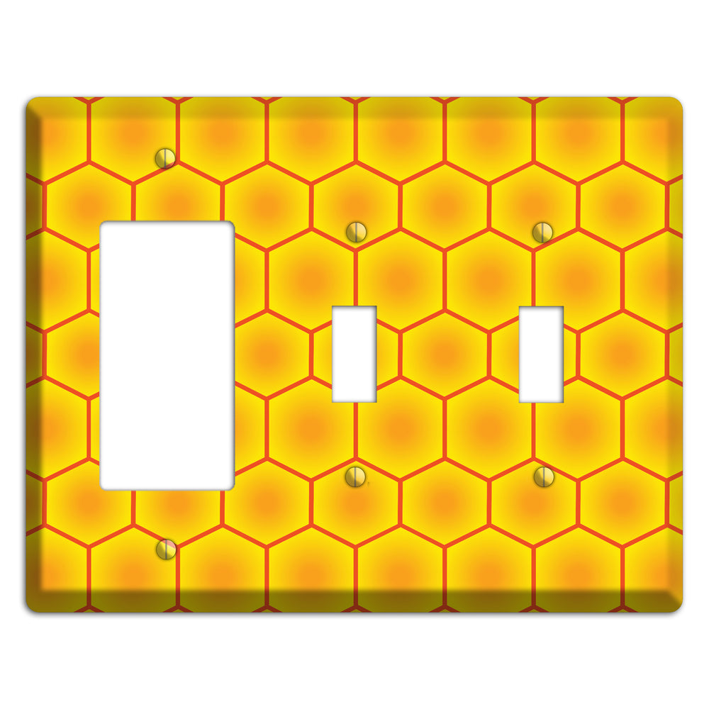 Golden Vault Cells Rocker / 2 Toggle Wallplate