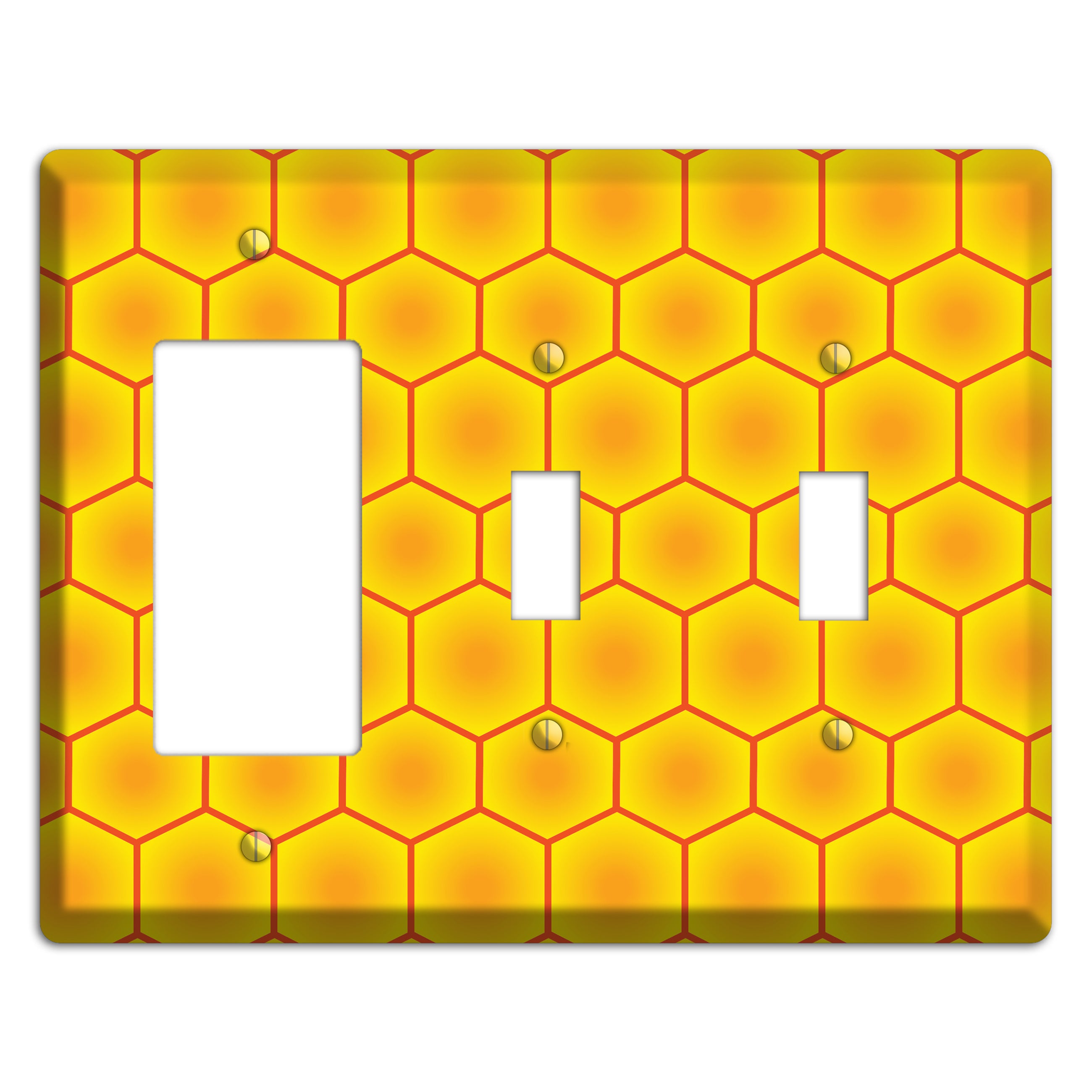 Golden Vault Cells Rocker / 2 Toggle Wallplate