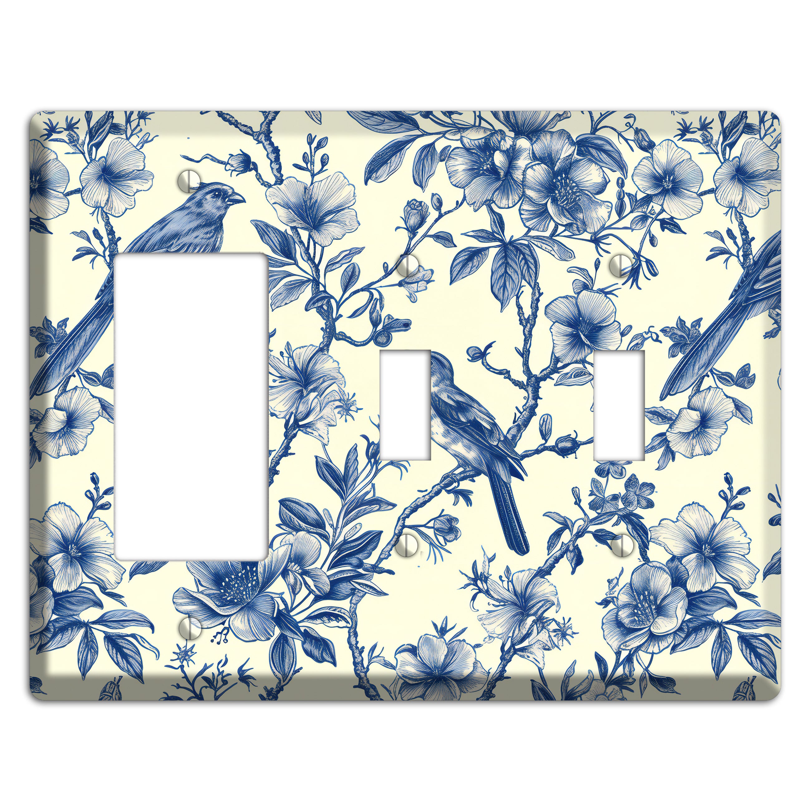 Porcelain Garden Song Rocker / 2 Toggle Wallplate