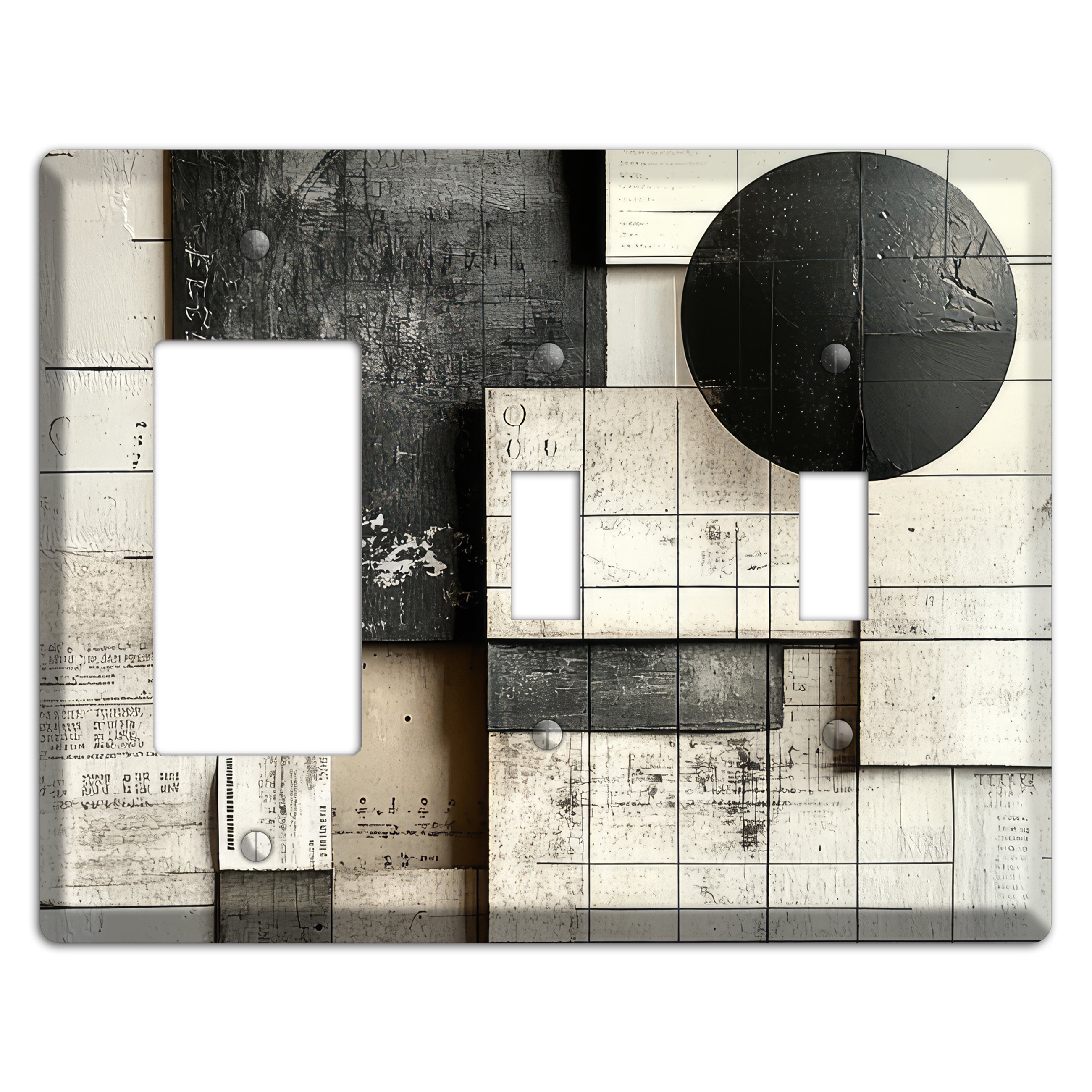 Lunar Grid Archive Rocker / 2 Toggle Wallplate