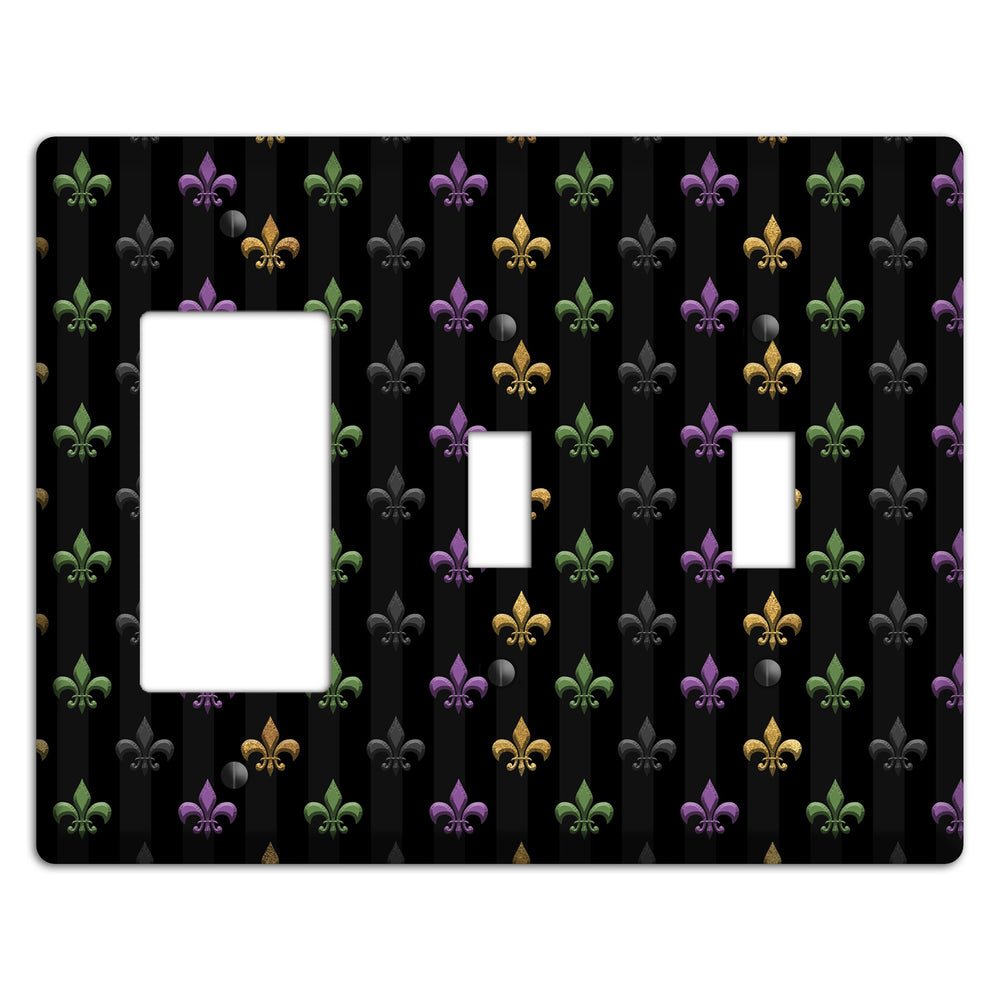 Midnight Fleur Rocker / 2 Toggle Wallplate