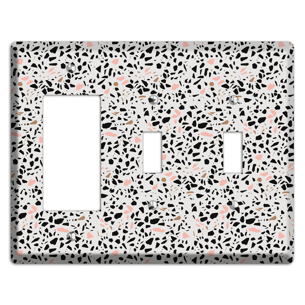 Monochrome Mix Rocker / 2 Toggle Wallplate