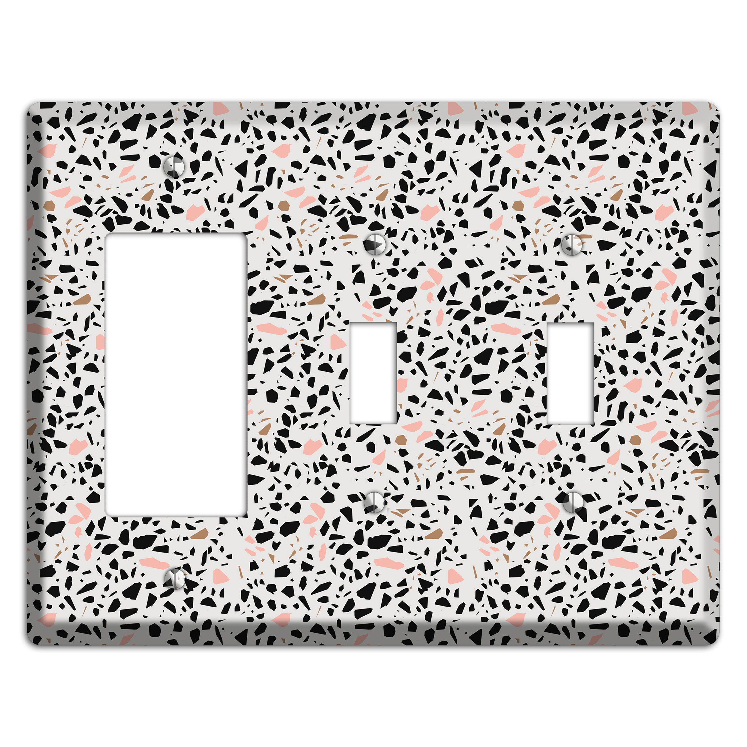 Monochrome Mix Rocker / 2 Toggle Wallplate