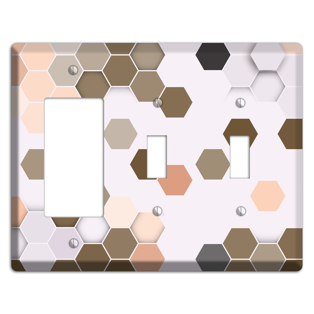 Clay & Terracotta Geometric Tiling Rocker / 2 Toggle Wallplate