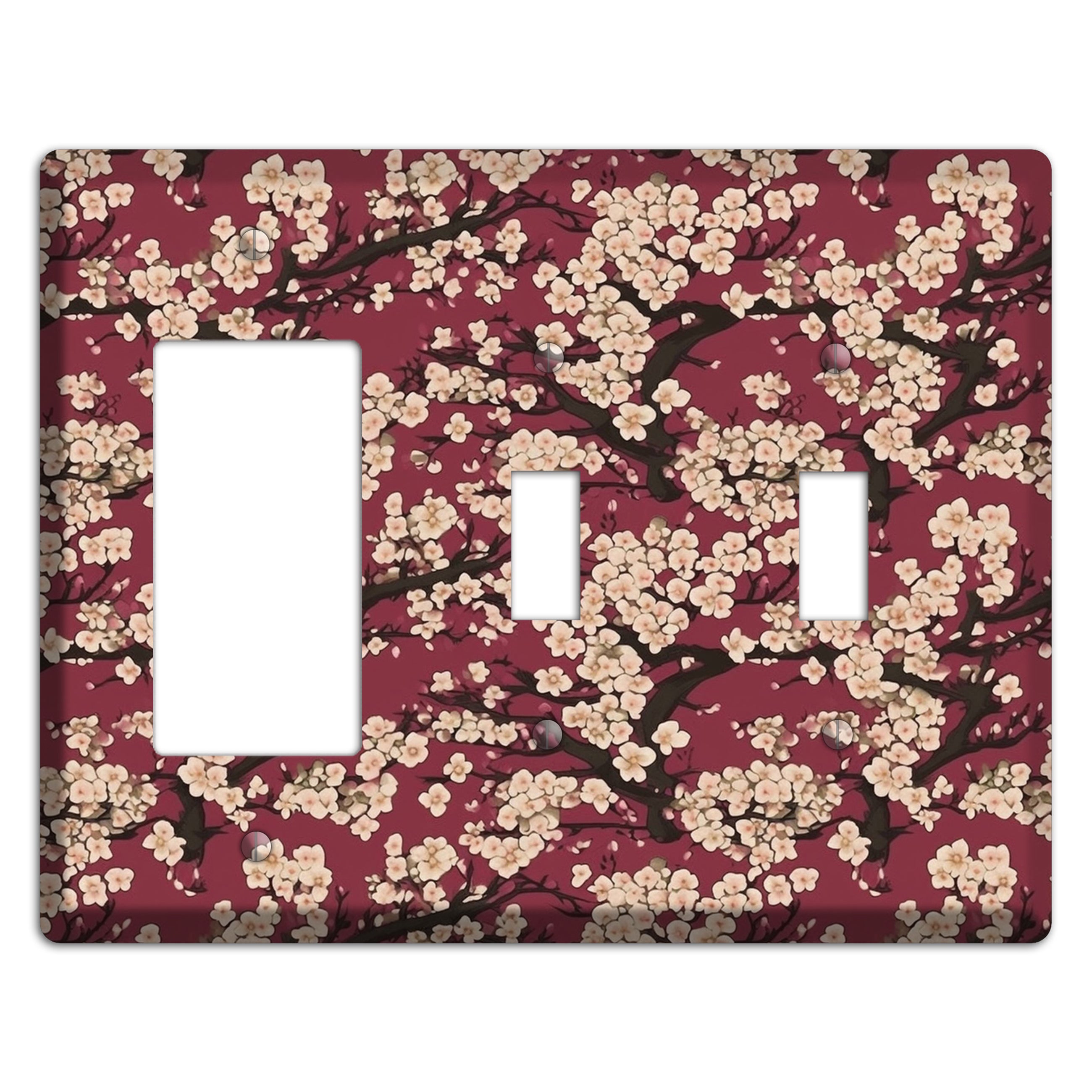 Crimson Plum Drift Rocker / 2 Toggle Wallplate