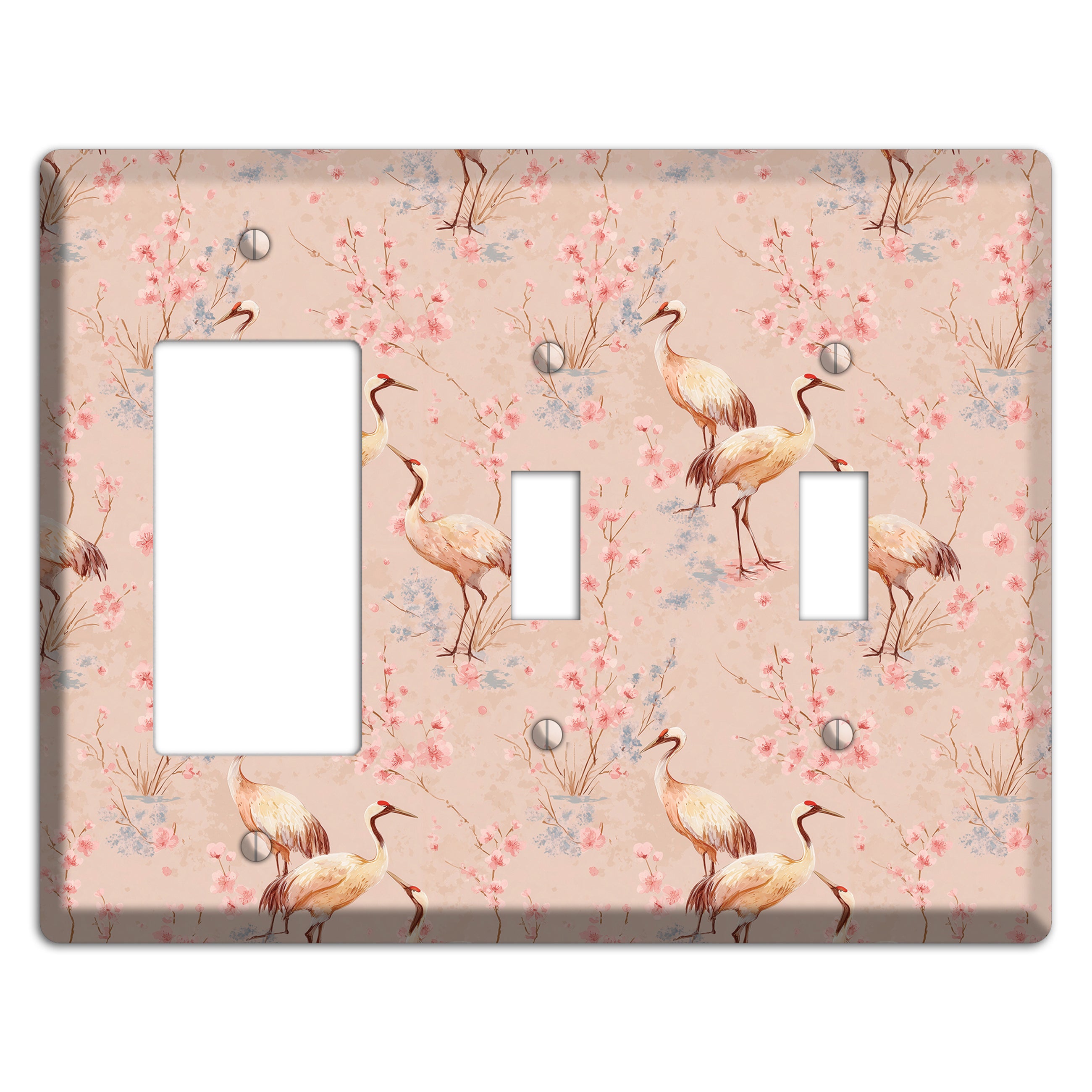 Blush Sakura Passage Rocker / 2 Toggle Wallplate