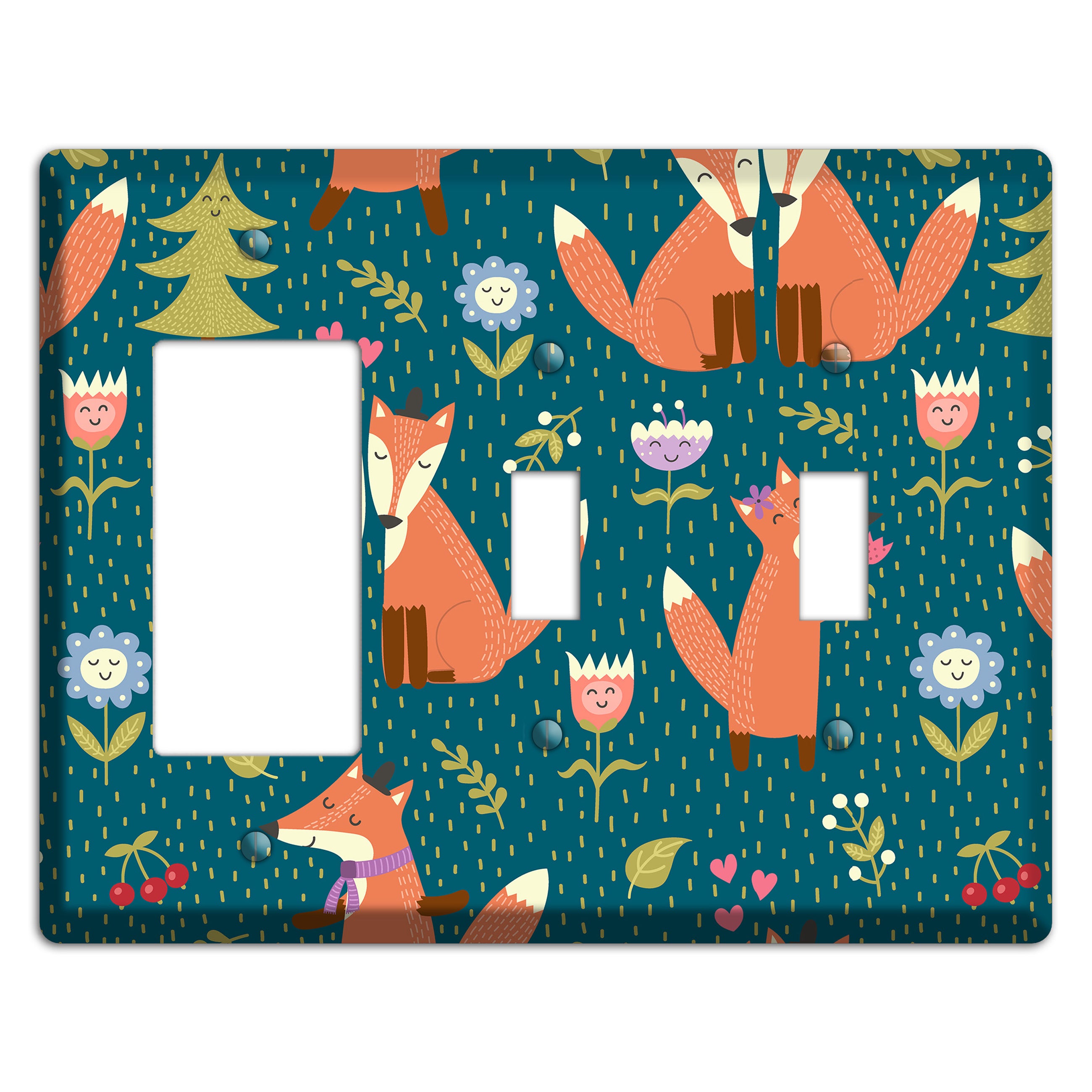 Fox Garden Love Rocker / 2 Toggle Wallplate