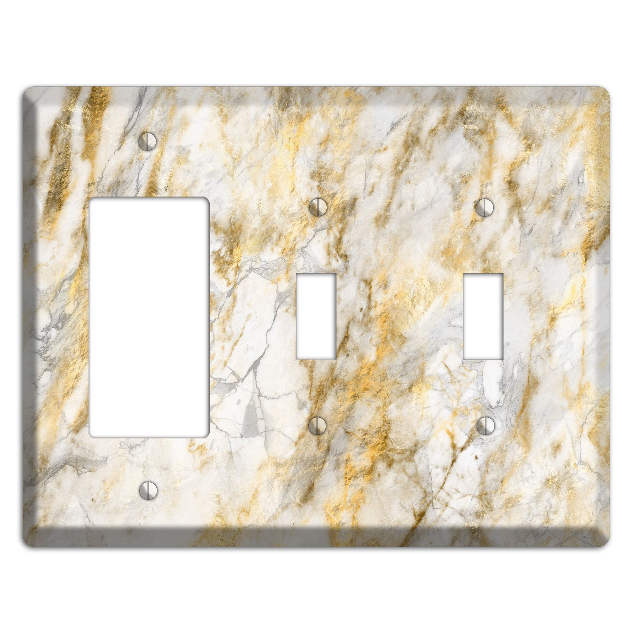 Marigold Marble Rocker / 2 Toggle Wallplate