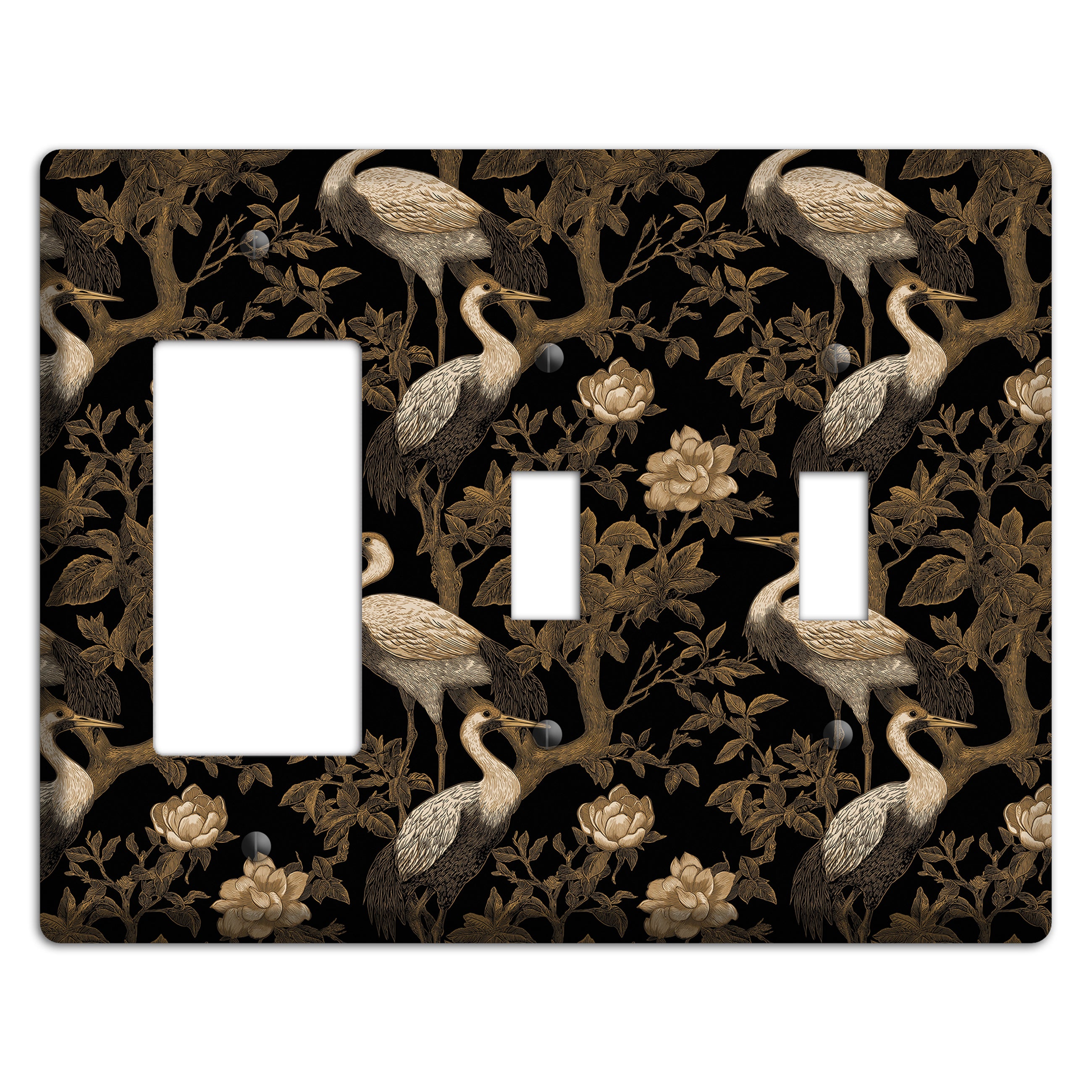 Obsidian Heron Dusk Rocker / 2 Toggle Wallplate