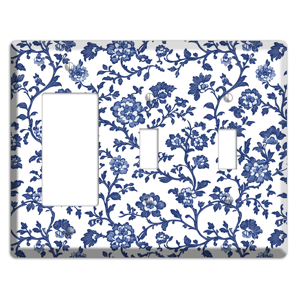Porcelain Vine Reverie Rocker / 2 Toggle Wallplate