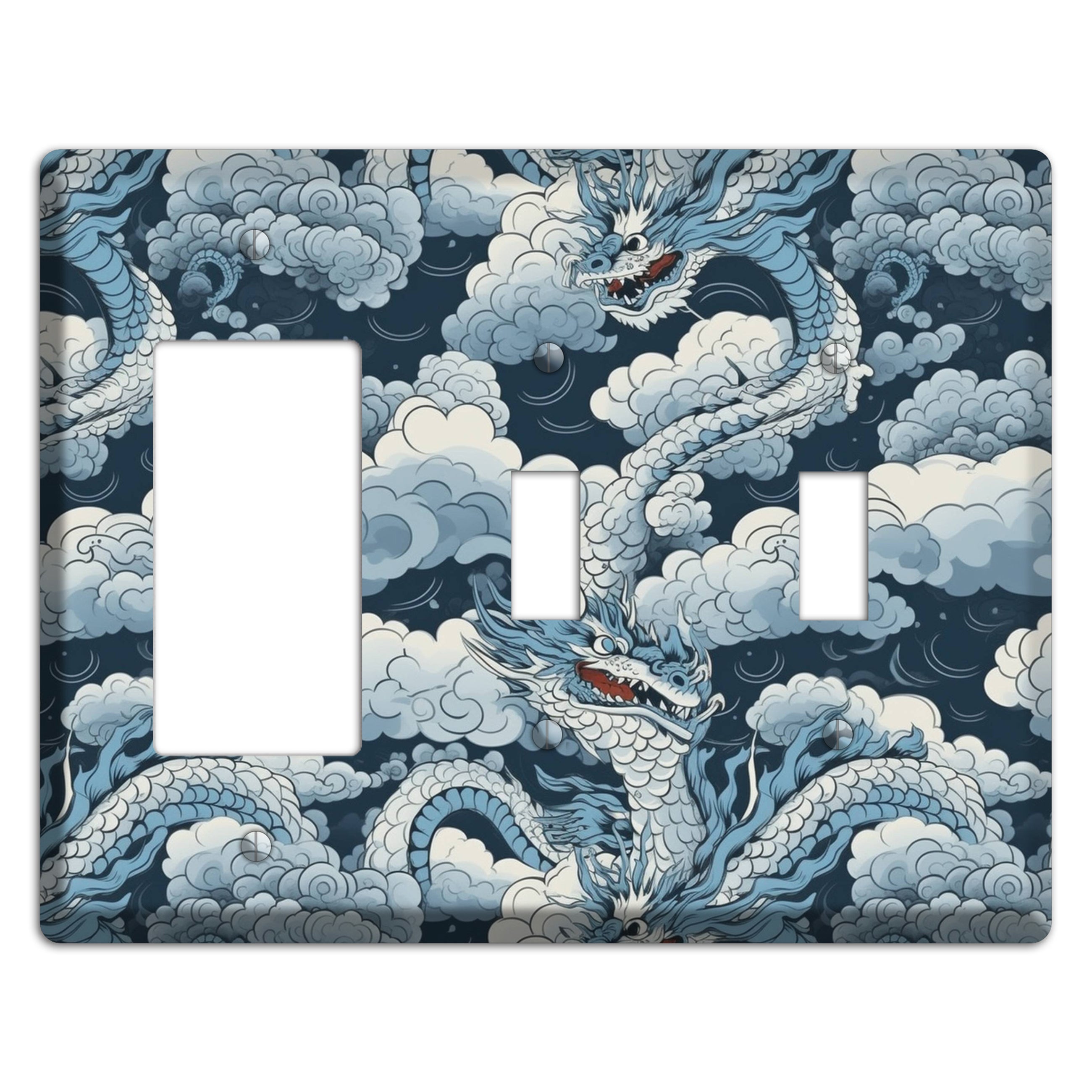 Storm Serpent Rising Rocker / 2 Toggle Wallplate