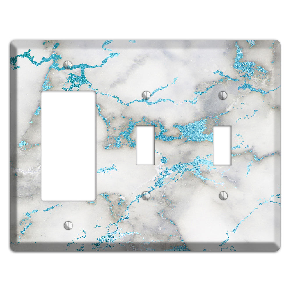 Gumbo Marble Rocker / 2 Toggle Wallplate