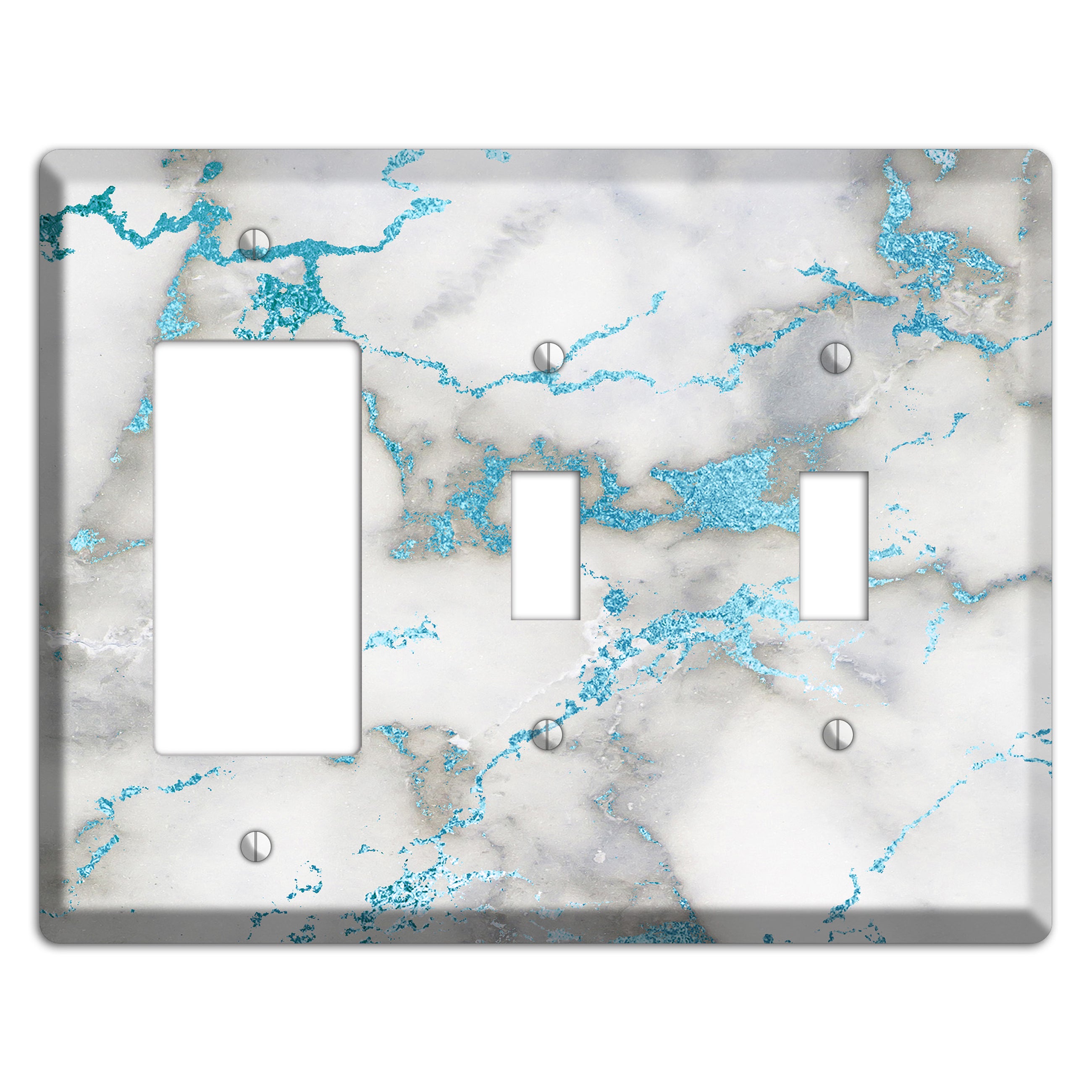 Gumbo Marble Rocker / 2 Toggle Wallplate