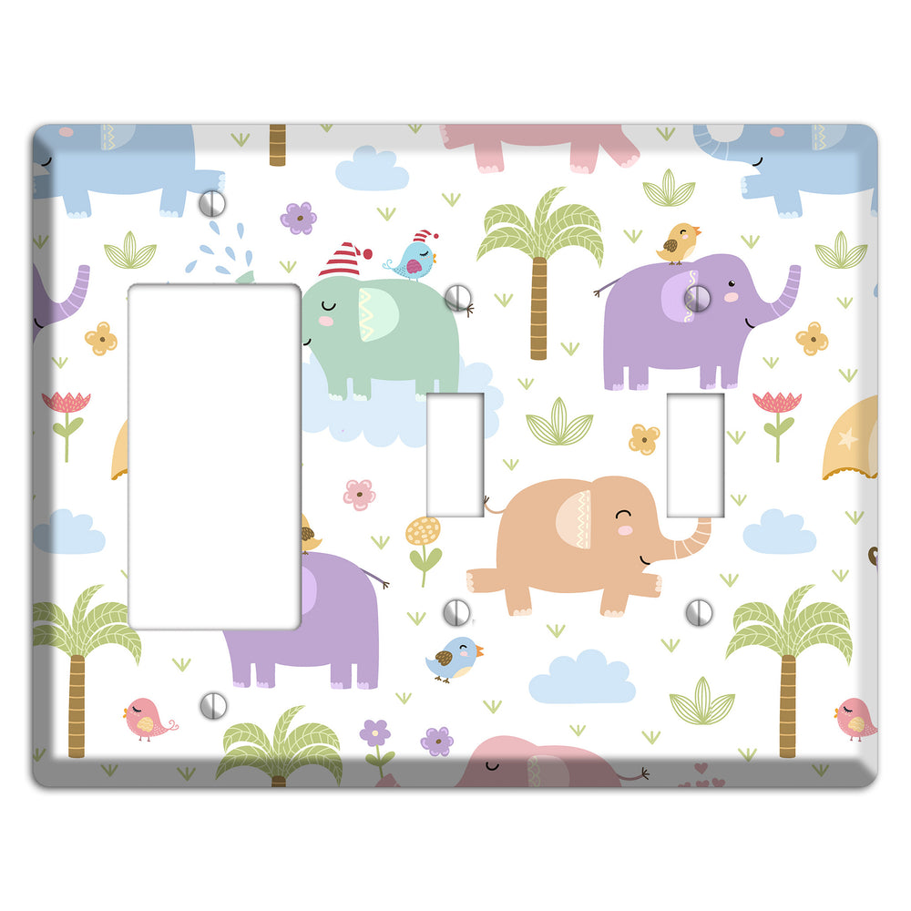Elephant Dreams Rocker / 2 Toggle Wallplate