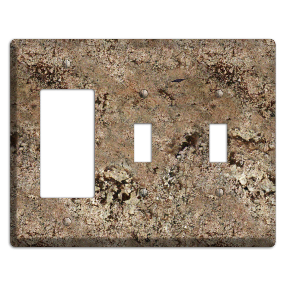 Crema Bordeaux Granite Rocker / 2 Toggle Wallplate