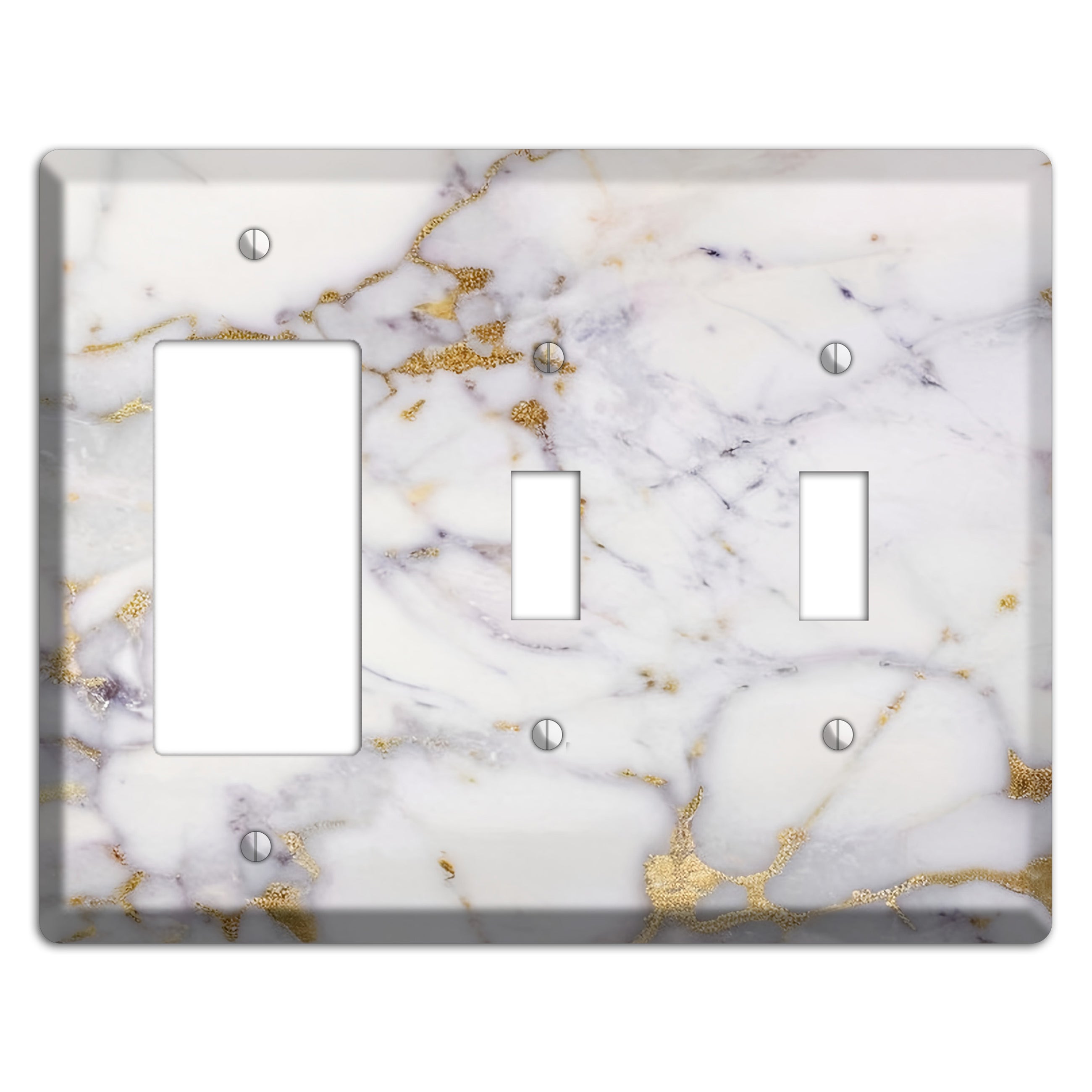 Metallic Bronze Marble Rocker / 2 Toggle Wallplate